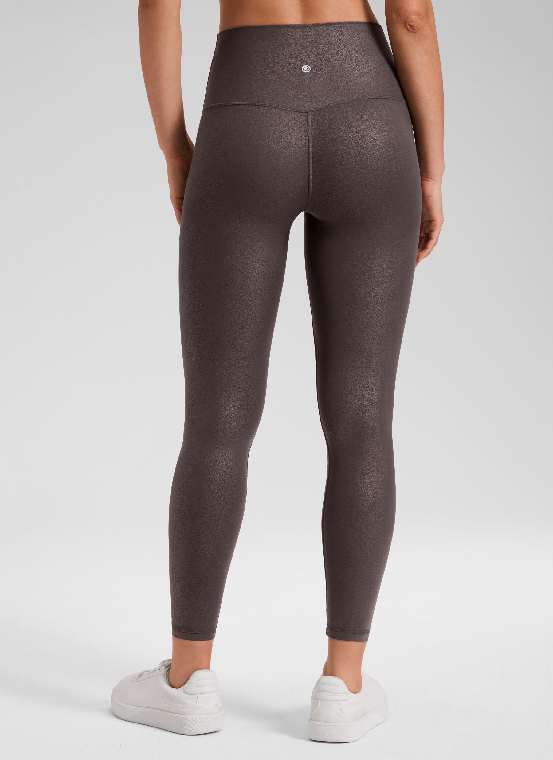Seluar Legging Kulit Tiruan Matte Butterluxe Wanita CRZ YOGA 64 cm Corak Kerajang Perang Hot Fudge