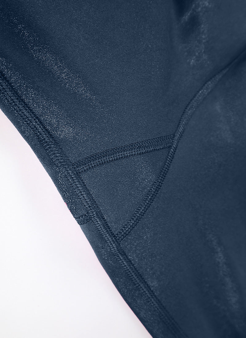 CRZ YOGA Legging Wanita dari Kulit Sintetis Matte dengan Motif " Butterluxe " 25'' WARNA FRENCH NAVY Pola Klasik