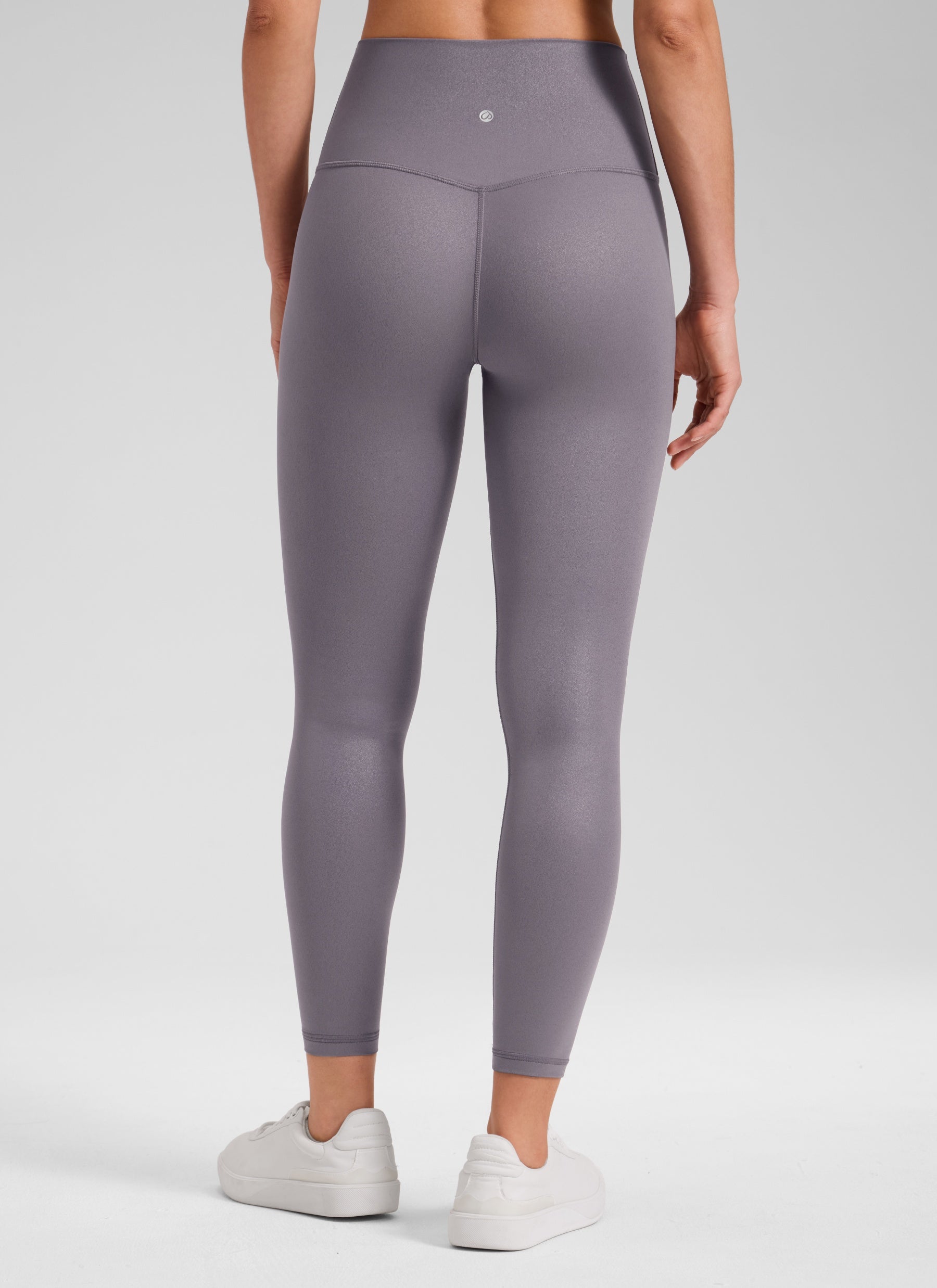 Seluar Legging Kulit Tiruan Matte Butterluxe Wanita CRZ YOGA 64 cm Corak Klasik Kelabu Tornado