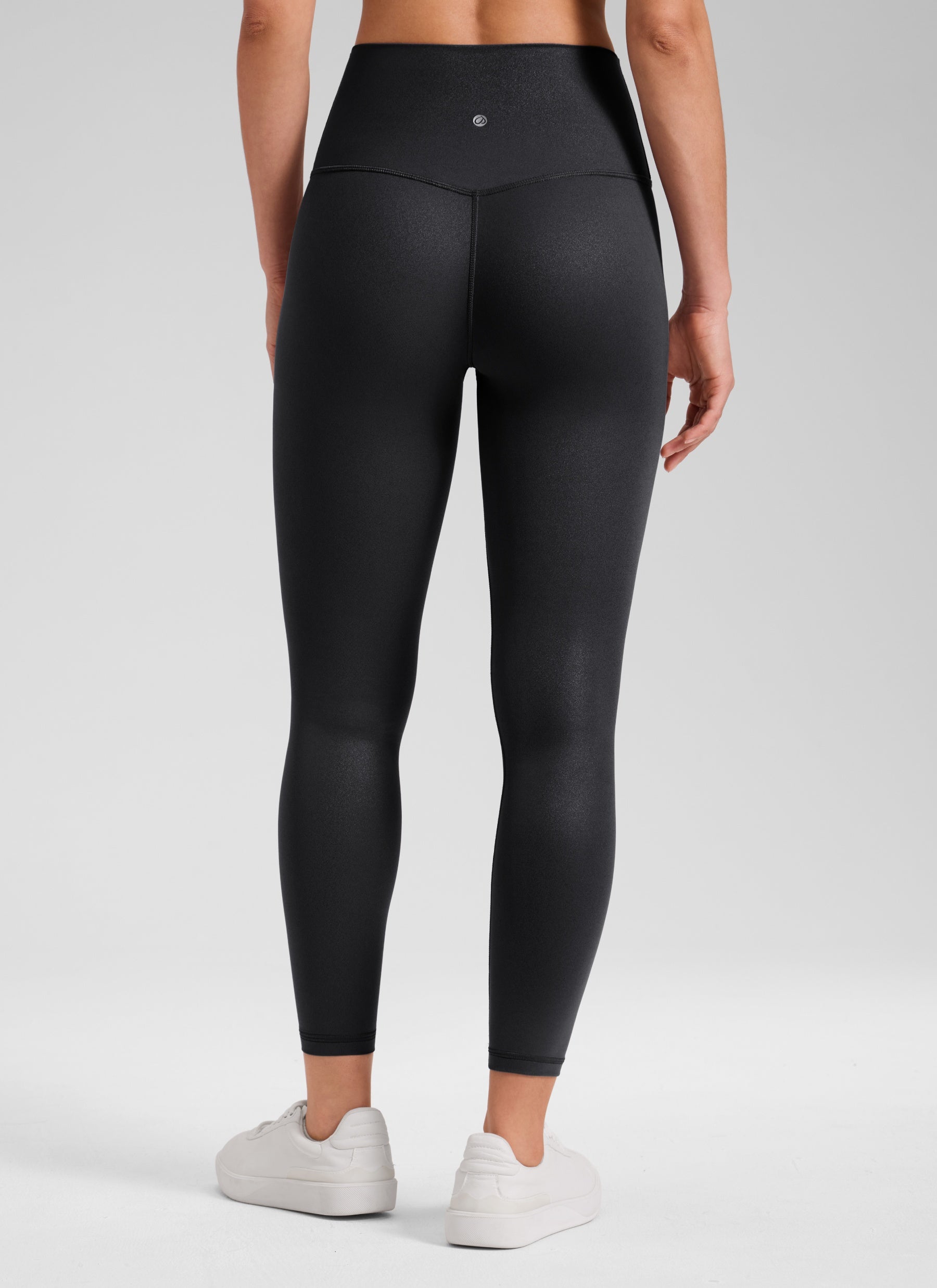 Seluar Legging Kulit Tiruan Matte Butterluxe Wanita CRZ YOGA 64 cm Corak Kerajang Hitam