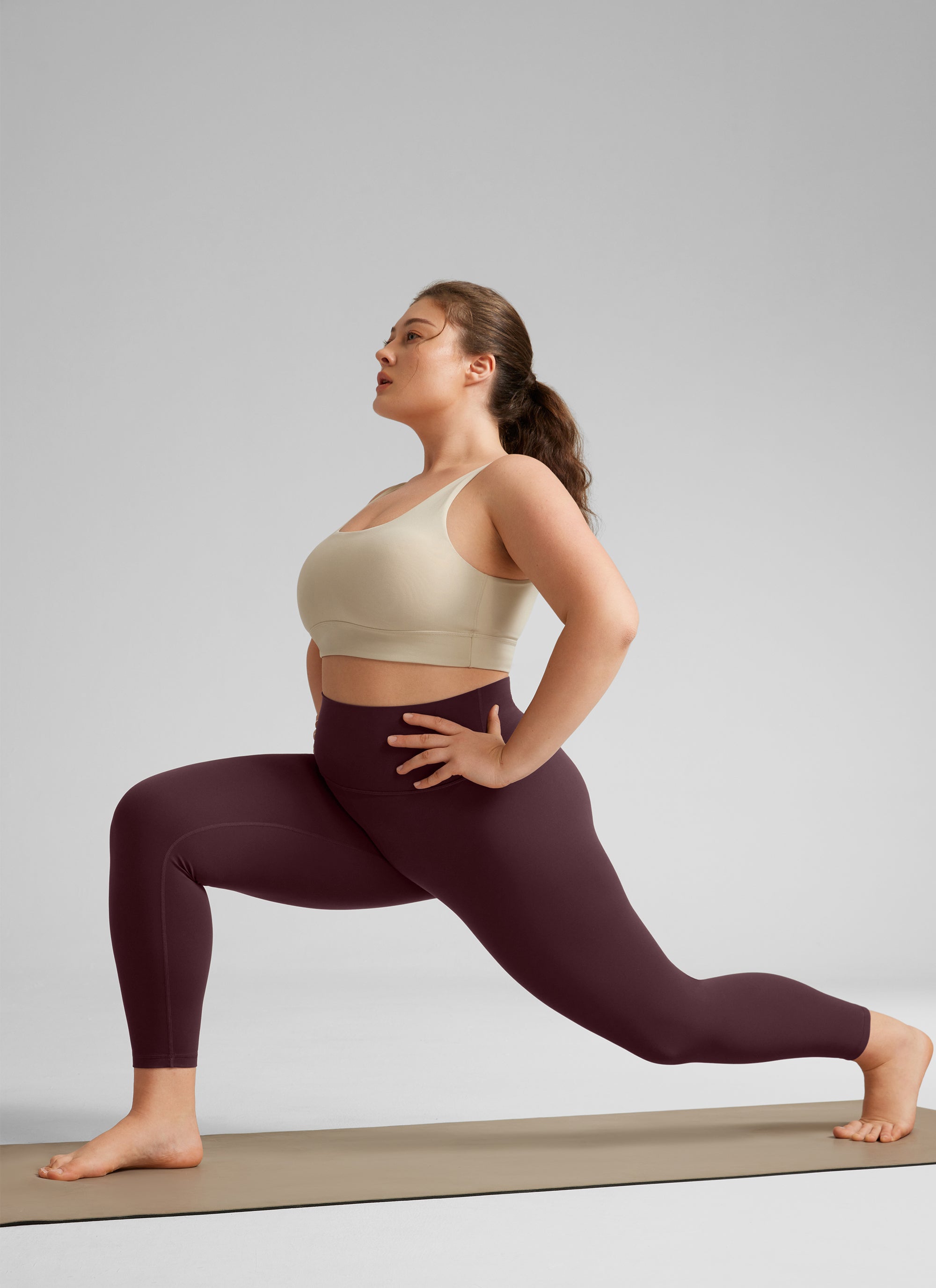 CRZ YOGA Yoga Tinggi Saiz Besar Wanita Butterluxe Seluar Legging Plum Masak 25''