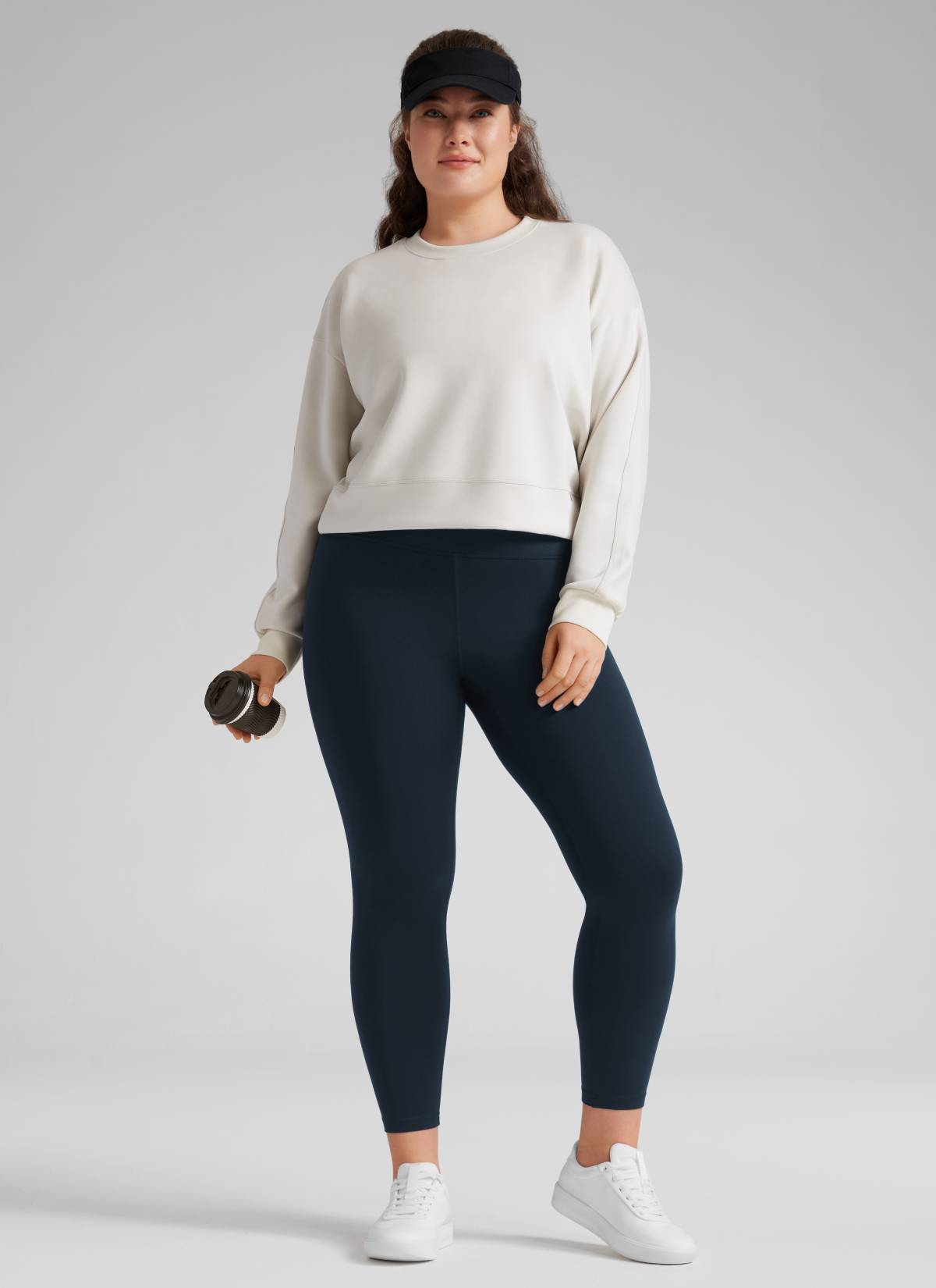 CRZ YOGA Yoga Tinggi Saiz Besar Wanita Butterluxe Seluar Legging 25'' Biru Laut Sejati