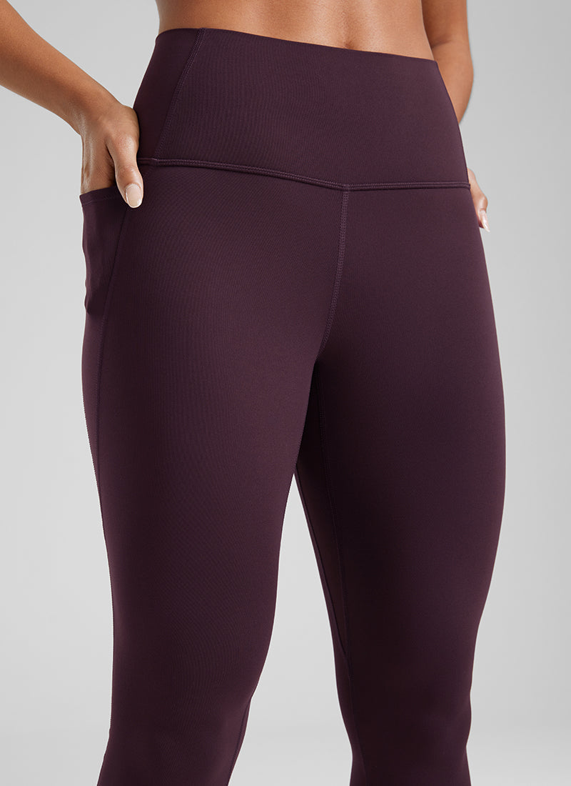 CRZ YOGA Quần legging nữ kiểu yoga thoải mái, cạp cao, có túi kiểu “ Butterluxe ”, chiều dài 25 inch, màu tím đậm
