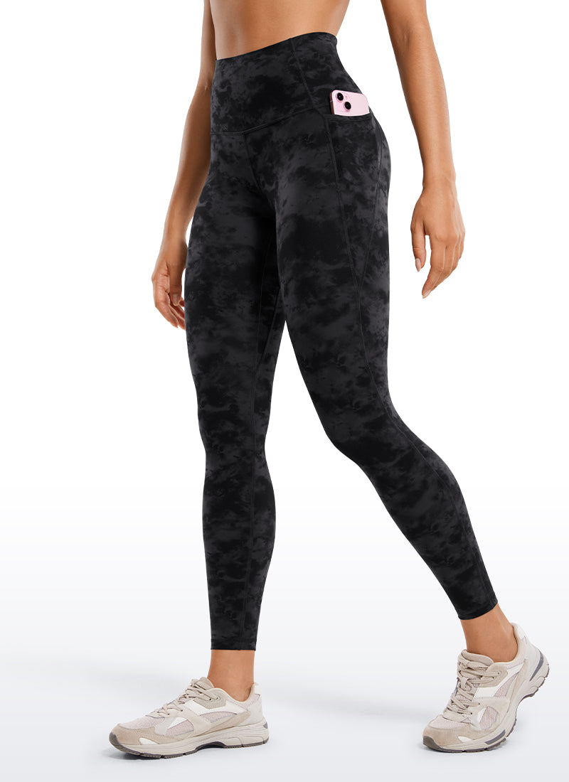 CRZ YOGA Women's Yoga Lounge High Rise Butterluxe Pocket Leggings 25'' Tie Dye Smoke Ink @model_info:F