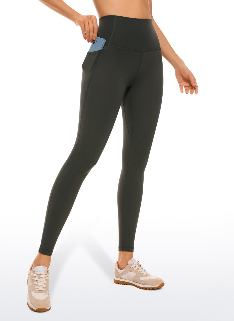 CRZ YOGA Women's Yoga Lounge High Rise Butterluxe Pocket Leggings 25'' Meteorites Black @model_info:D