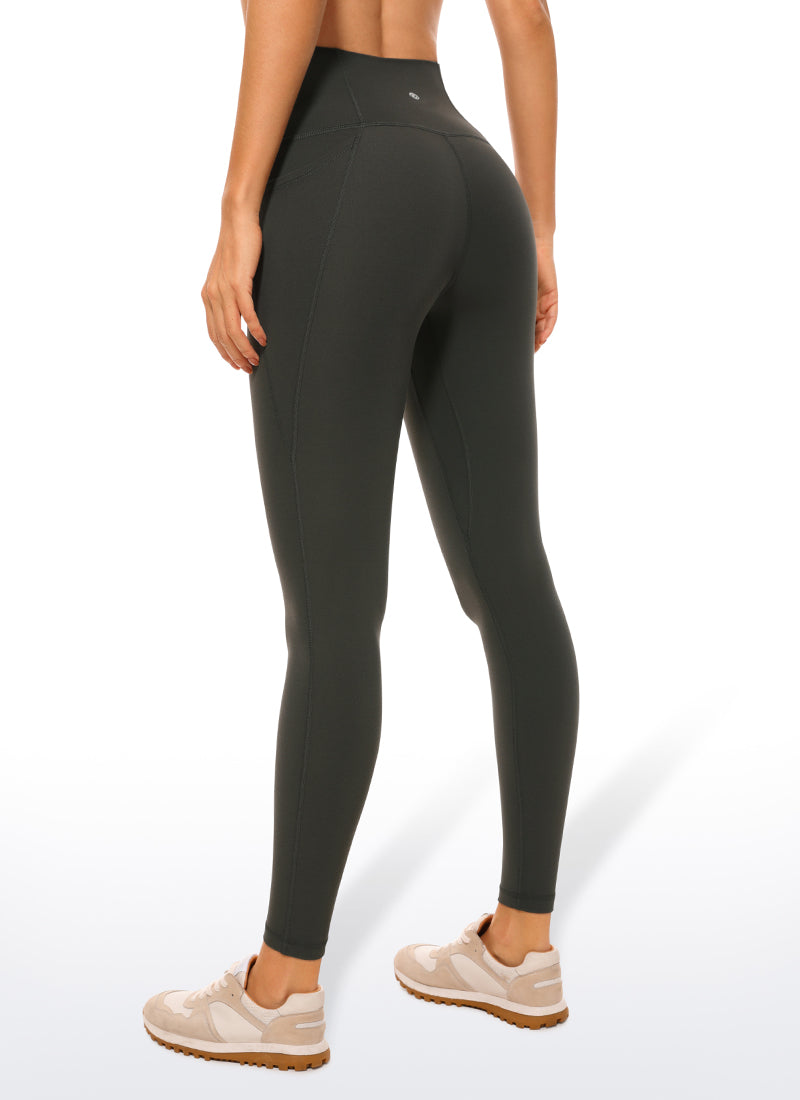 CRZ YOGA Women's Yoga Lounge High Rise Butterluxe Pocket Leggings 25'' Meteorites Black @model_info:D