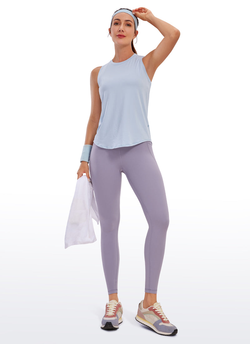 CRZ YOGA Women's Yoga Lounge High Rise Butterluxe Pocket Leggings 25'' Lavender Mist @model_info:D