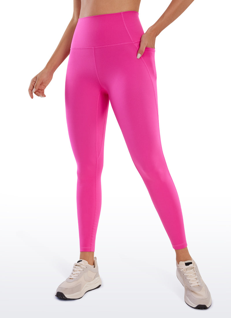 CRZ YOGA Women's Yoga Lounge High Rise Butterluxe Pocket Leggings 25'' Hibiscus Purple @model_info:D