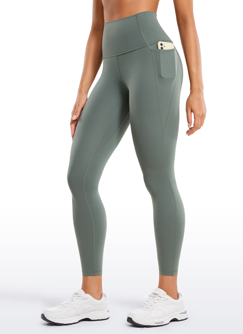 CRZ YOGA Women's Yoga Lounge High Rise Butterluxe Pocket Leggings 25'' Grey Sage @model_info:F