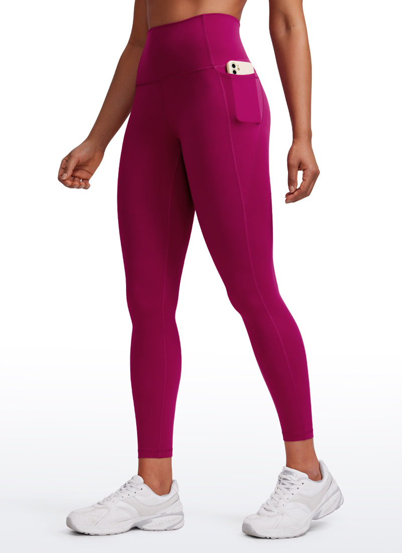CRZ YOGA Women's Yoga Lounge High Rise Butterluxe Pocket Leggings 25'' Magenta Purple