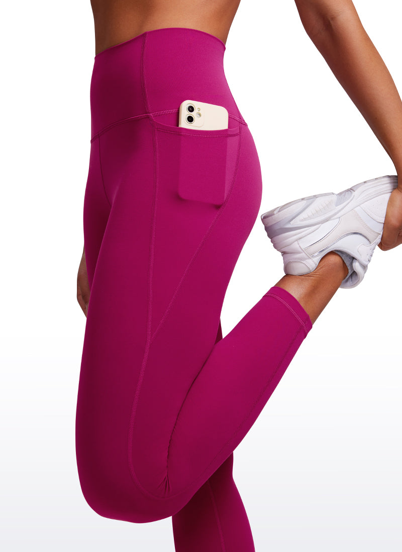CRZ YOGA Women's Yoga Lounge High Rise Butterluxe Pocket Leggings 25'' Magenta Purple