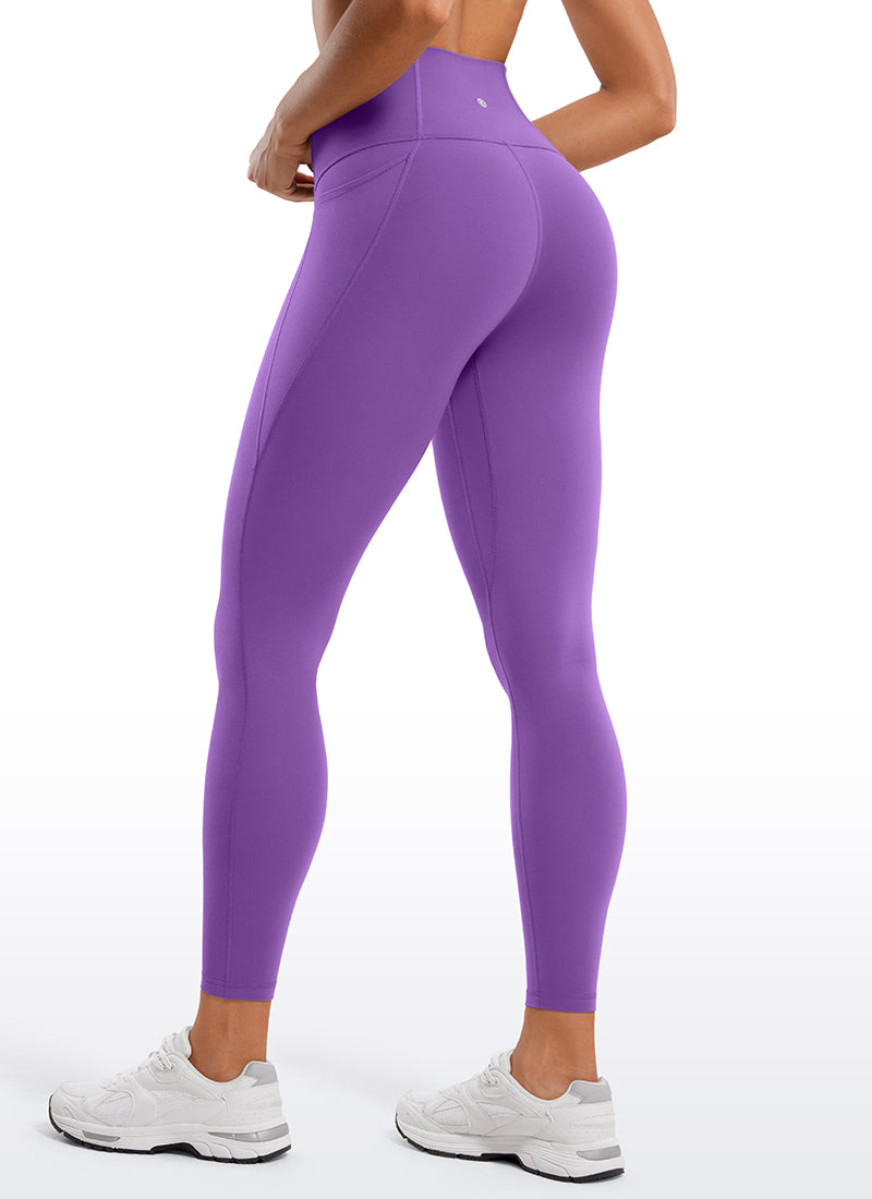 CRZ YOGA Women's Yoga Lounge High Rise Butterluxe Pocket Leggings 25'' Royal Lilac