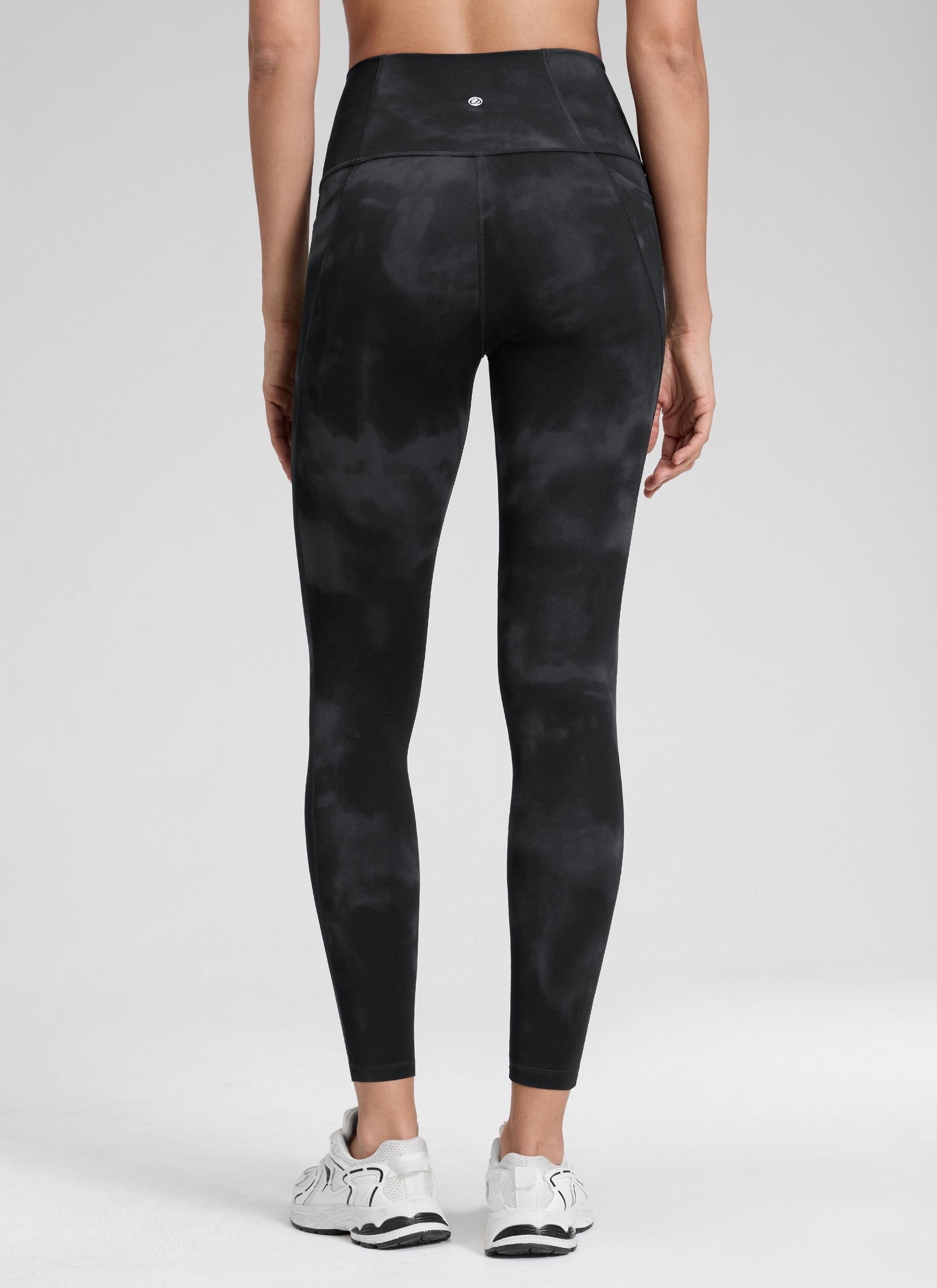 CRZ YOGA Quần legging nữ kiểu yoga dáng rộng, cạp cao, có túi kiểu “ Butterluxe ”, dài 25 inch, màu đen, họa tiết hoa tie-dye