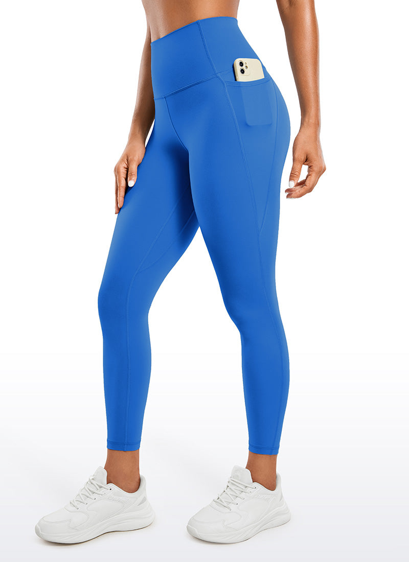 CRZ YOGA Quần legging nữ kiểu yoga dáng rộng, cạp cao, có túi kiểu “ Butterluxe ”, dài 25 inch, màu xanh lấp lánh