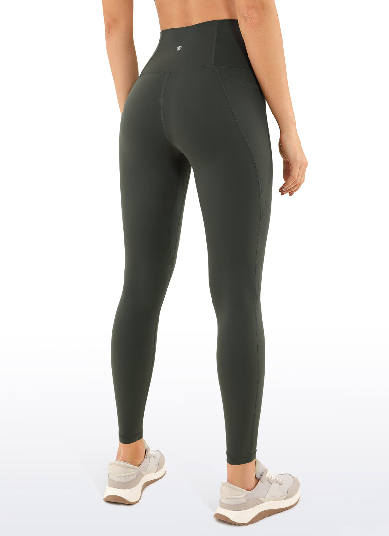 CRZ YOGA Women's Yoga Lounge High Rise Butterluxe Pocket Leggings 25'' Grey Olive @model_info:J