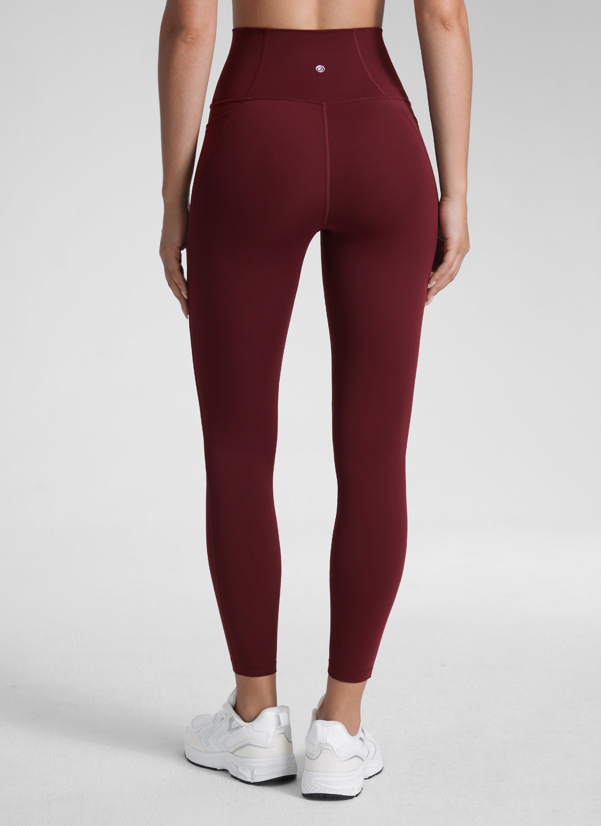 CRZ YOGA Quần legging nữ kiểu yoga dáng rộng, cạp cao, có túi kiểu “ Butterluxe ”, chiều dài 25 inch, màu Đỏ Merlot