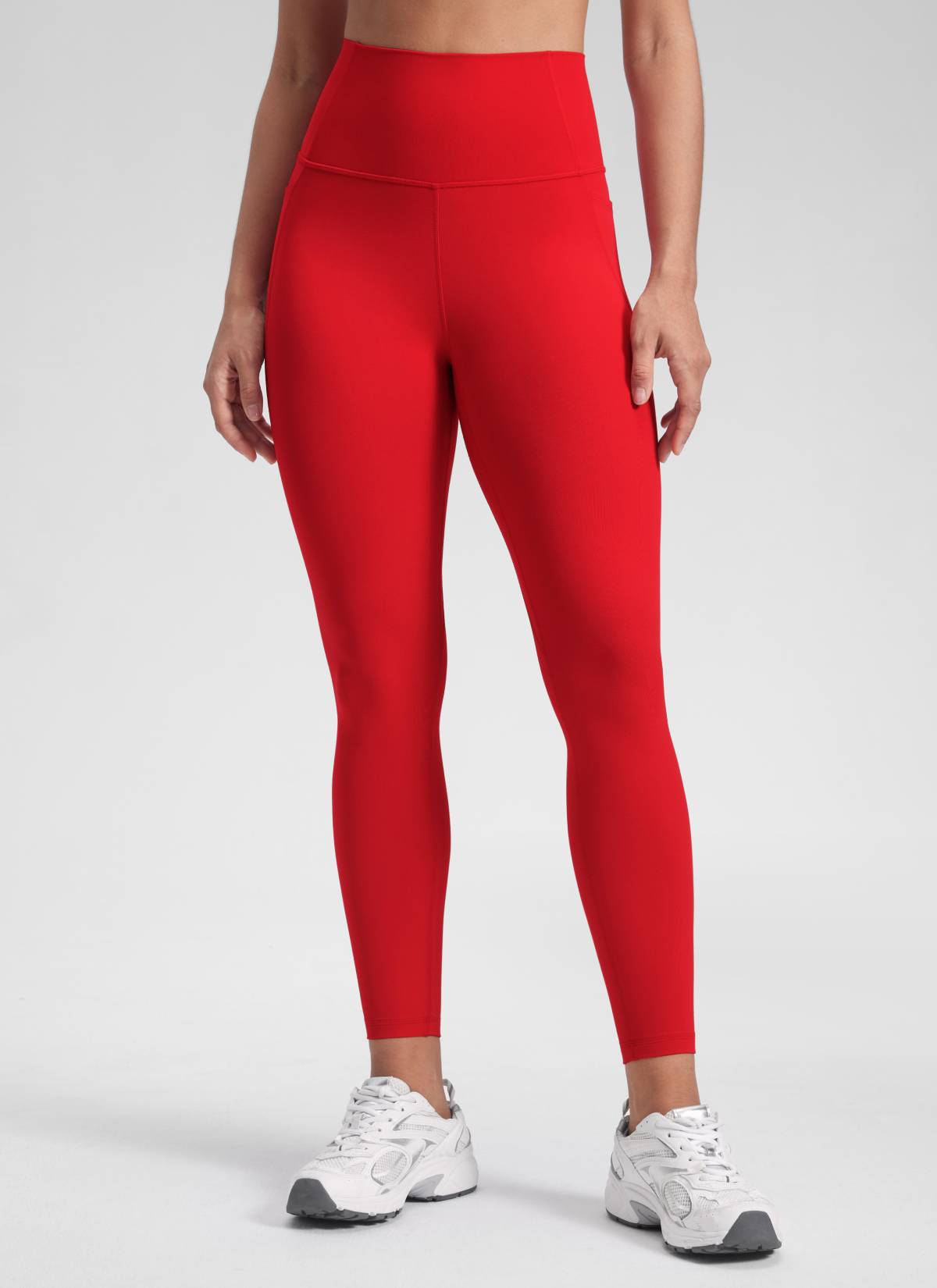 CRZ YOGA Quần legging nữ kiểu yoga dáng rộng, cạp cao, có túi kiểu “ Butterluxe ”, dài 25 inch, màu Đỏ Ớt