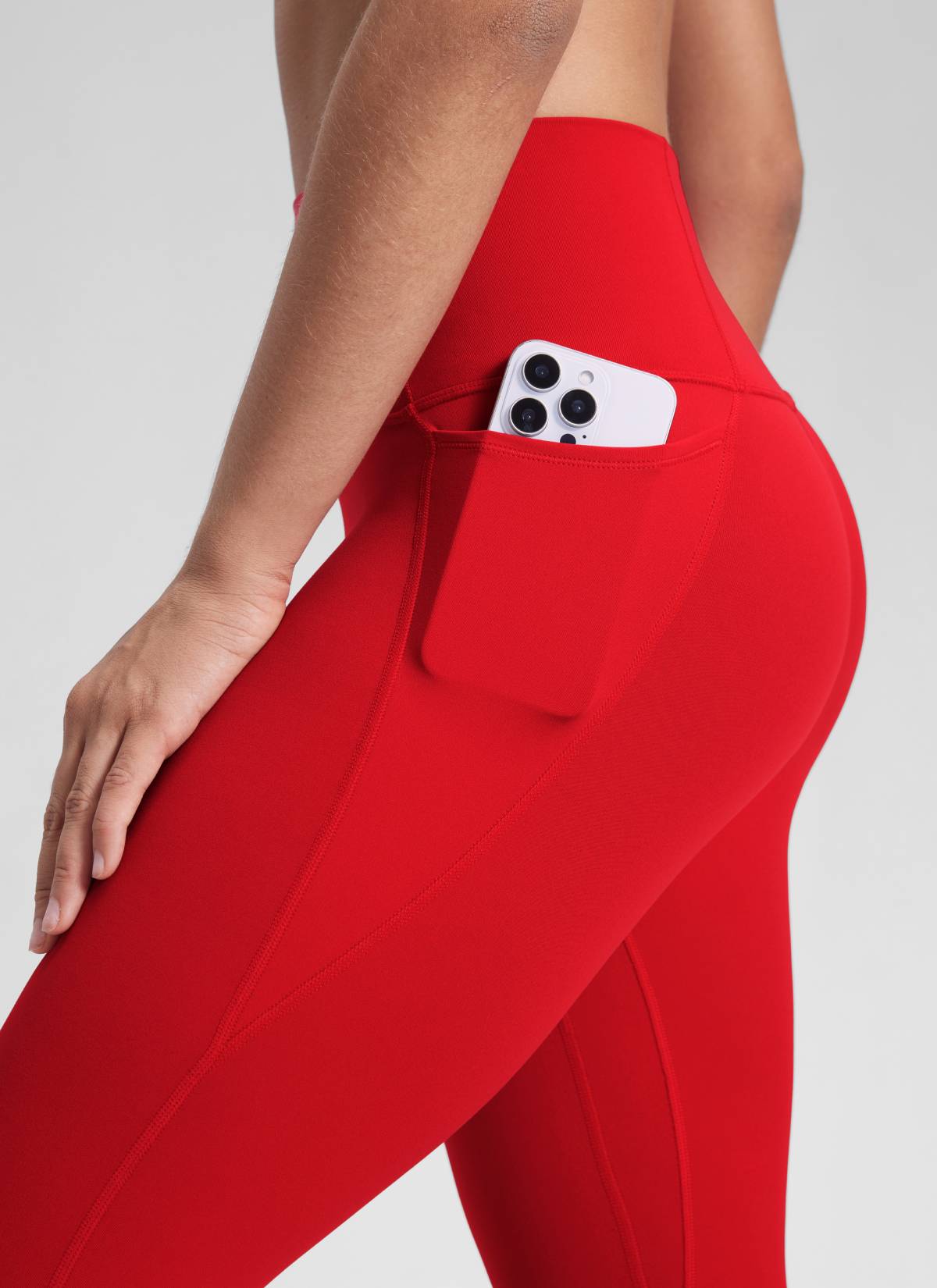 CRZ YOGA Quần legging nữ kiểu yoga dáng rộng, cạp cao, có túi kiểu “ Butterluxe ”, dài 25 inch, màu Đỏ Ớt