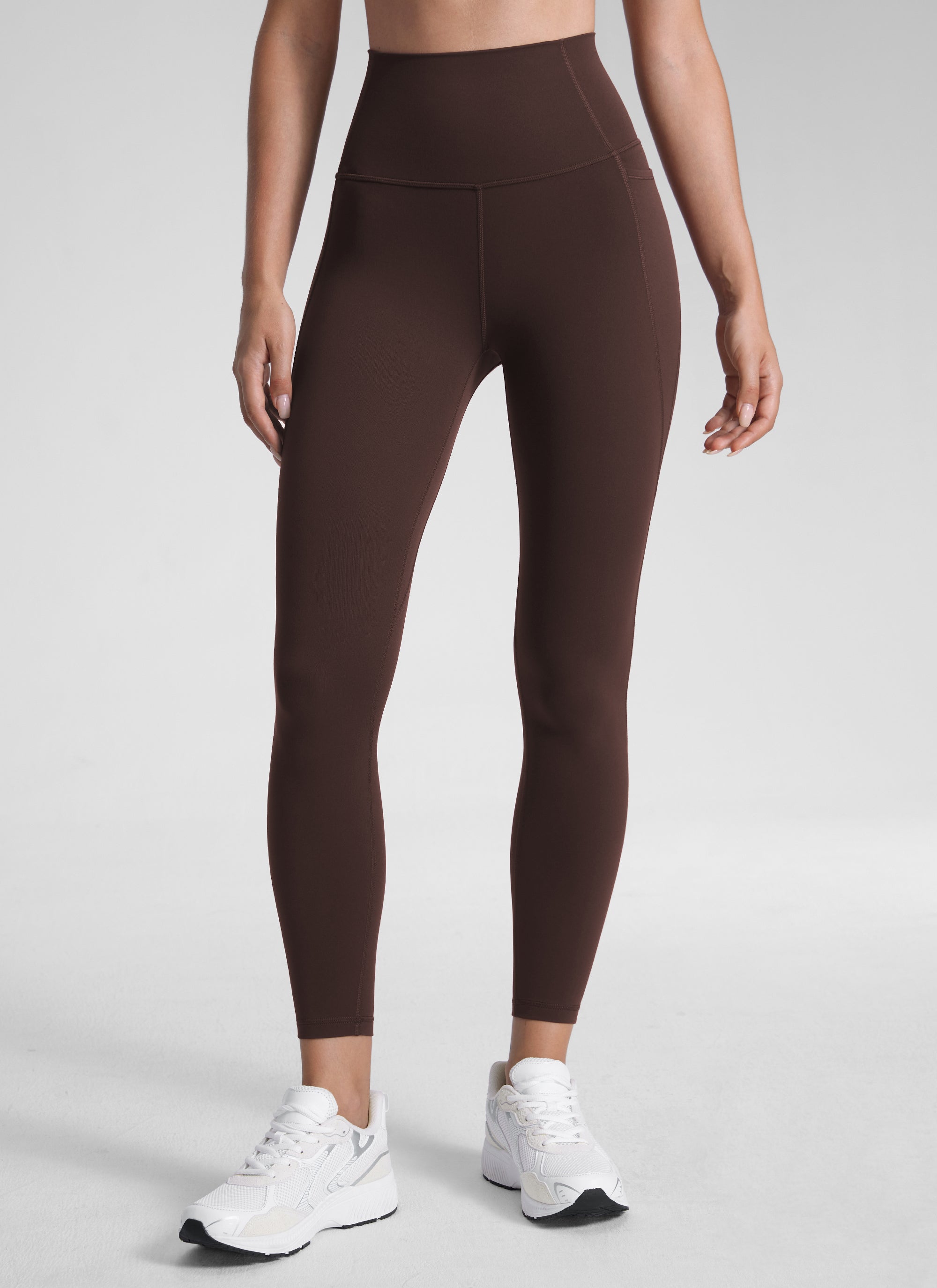 CRZ YOGA Quần legging nữ kiểu yoga dáng rộng, cạp cao, có túi kiểu “ Butterluxe ”, dài 25 inch, màu nâu sô-cô-la nóng