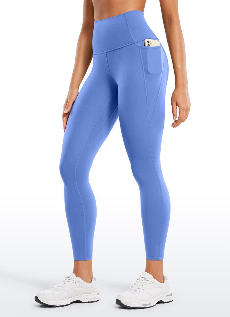 CRZ YOGA Quần legging nữ kiểu yoga thoải mái, cạp cao, có túi kiểu “ Butterluxe ”, dài 25 inch, màu Wild Indigo