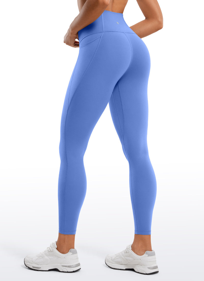 CRZ YOGA Quần legging nữ kiểu yoga thoải mái, cạp cao, có túi kiểu “ Butterluxe ”, dài 25 inch, màu Wild Indigo