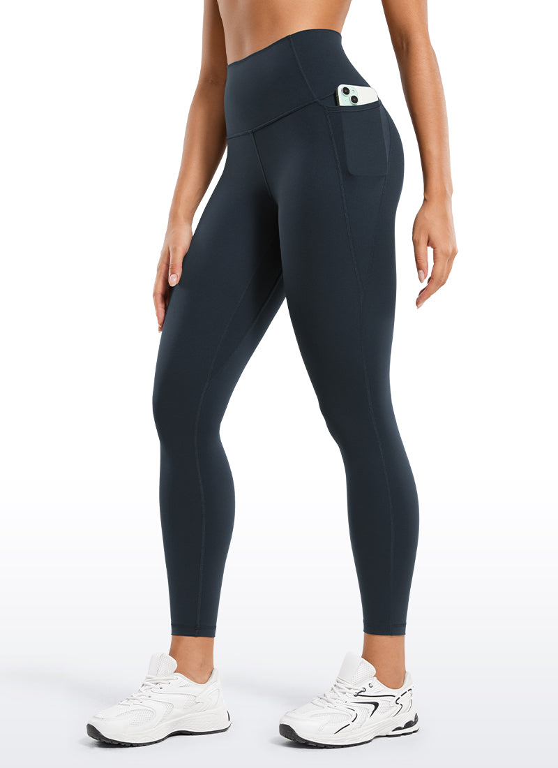 CRZ YOGA Quần legging nữ kiểu yoga dáng rộng, cạp cao, có túi kiểu “ Butterluxe ”, chiều dài 25 inch, màu xanh navy đậm
