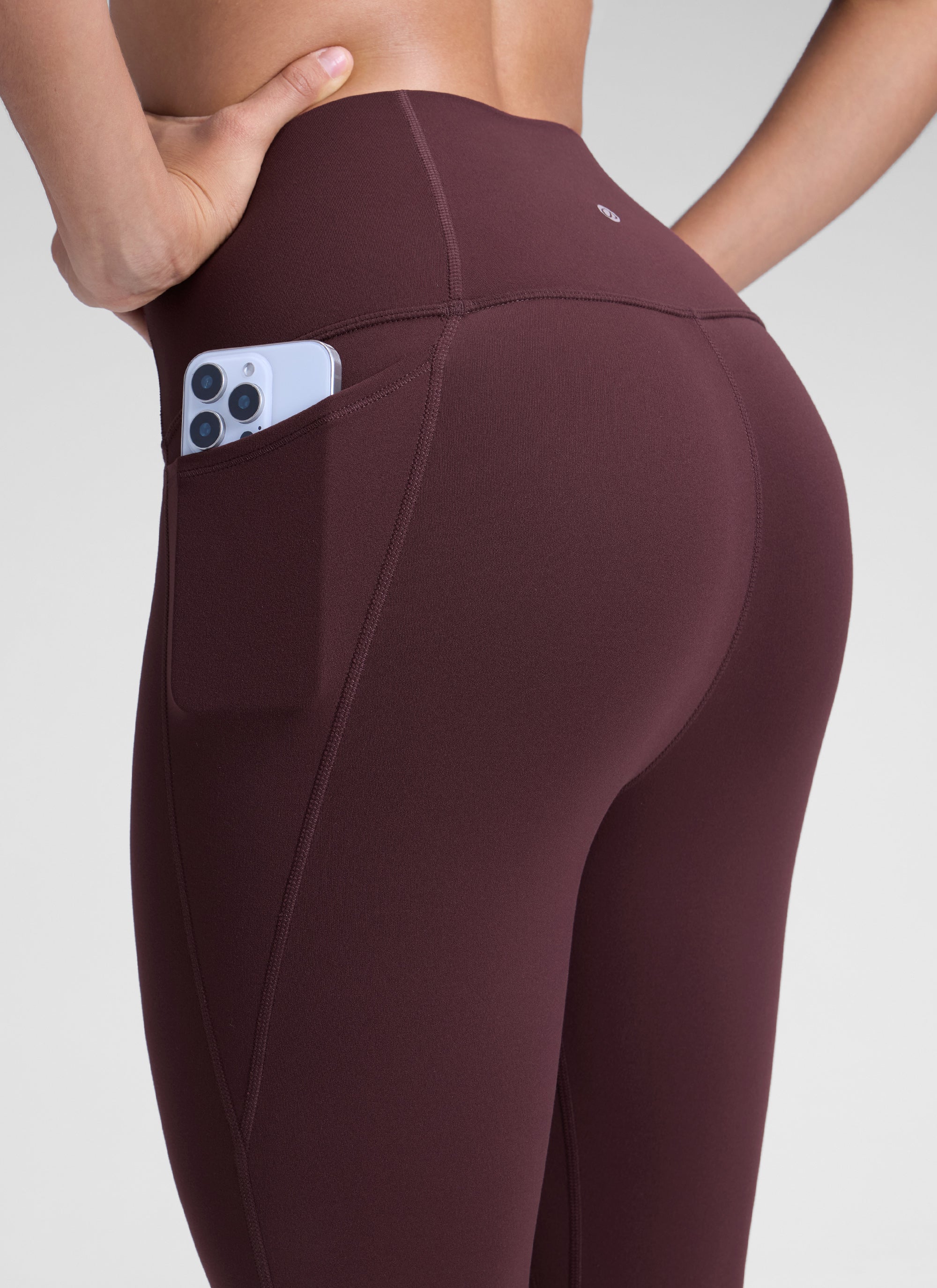 CRZ YOGA Quần legging nữ kiểu yoga dáng rộng, cạp cao, có túi kiểu “ Butterluxe ”, dài 25 inch, màu Ripe Plum