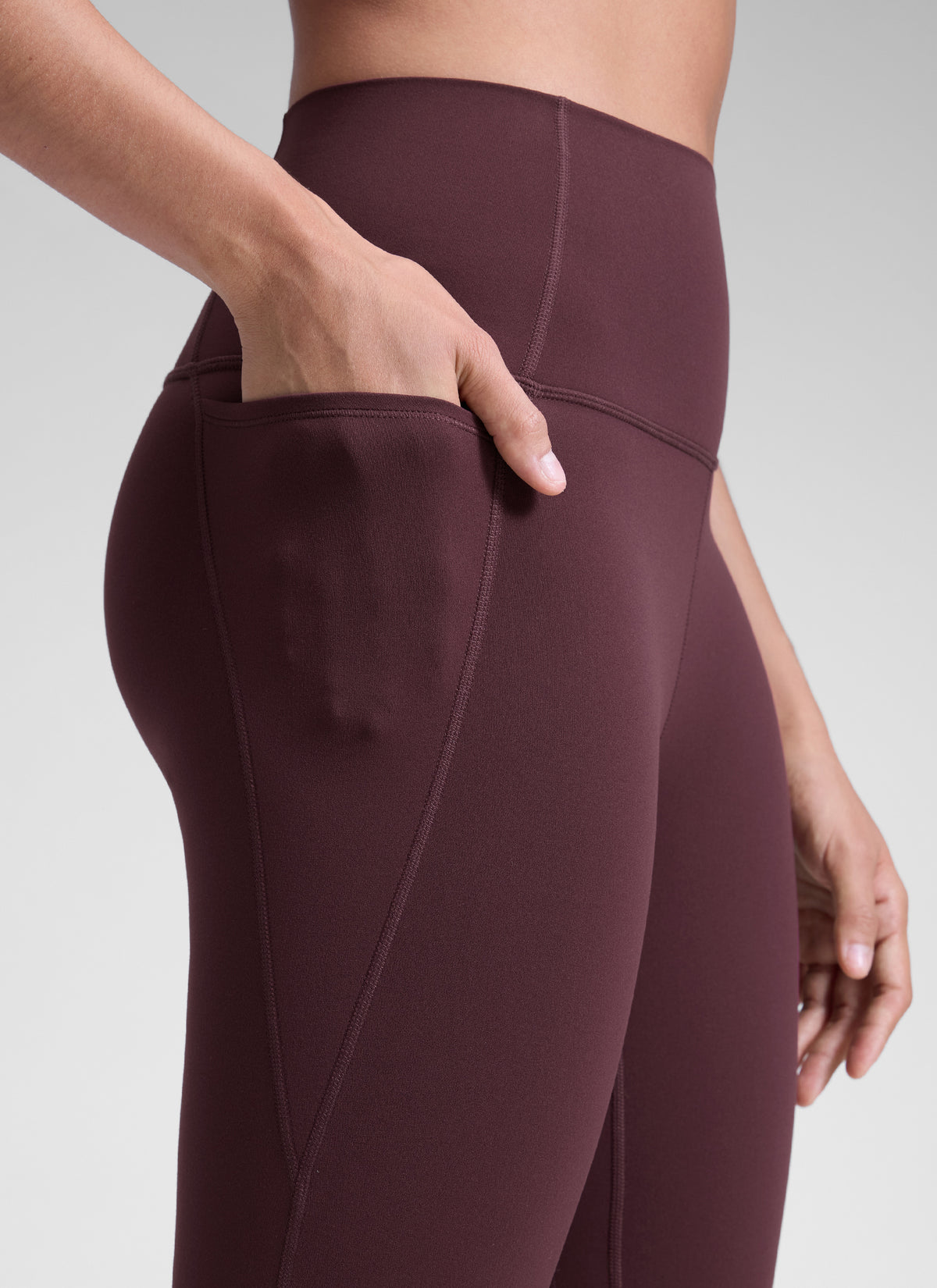 CRZ YOGA Women's Yoga Lounge High Rise Butterluxe Pocket Leggings 25'' Ripe Plum @model_info:D