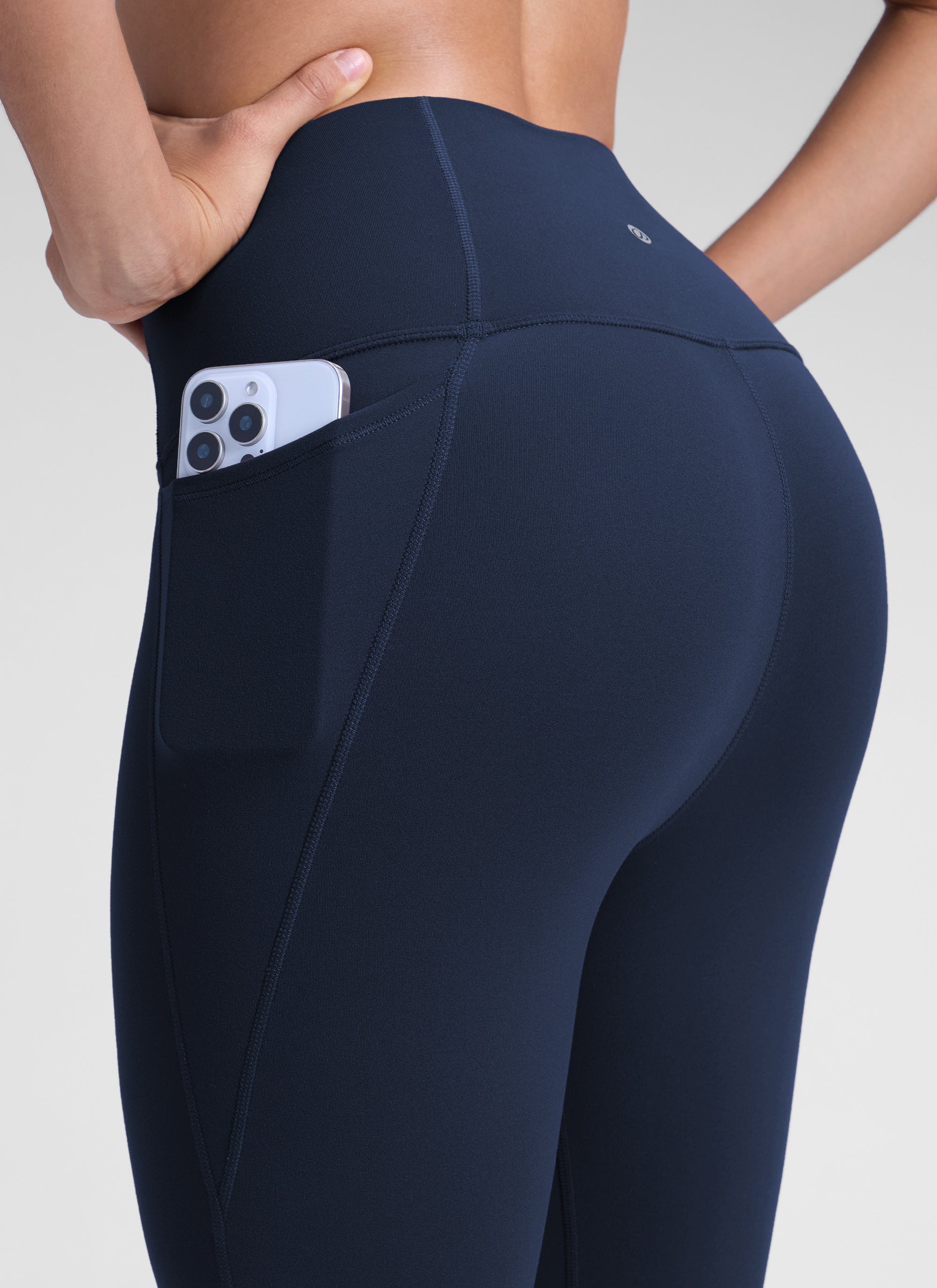CRZ YOGA Quần legging nữ kiểu yoga dáng rộng, cạp cao, có túi kiểu “ Butterluxe ”, chiều dài 25 inch, màu Future Navy