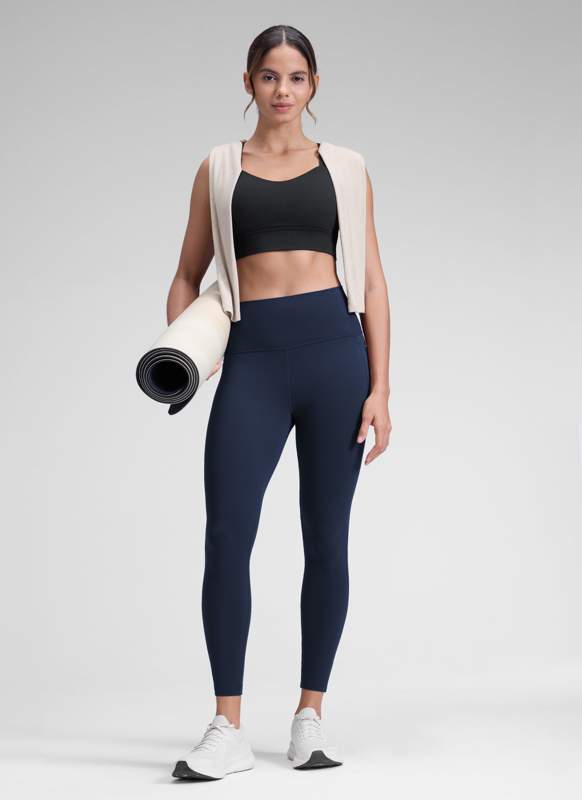 CRZ YOGA Quần legging nữ kiểu yoga dáng rộng, cạp cao, có túi kiểu “ Butterluxe ”, chiều dài 25 inch, màu Future Navy