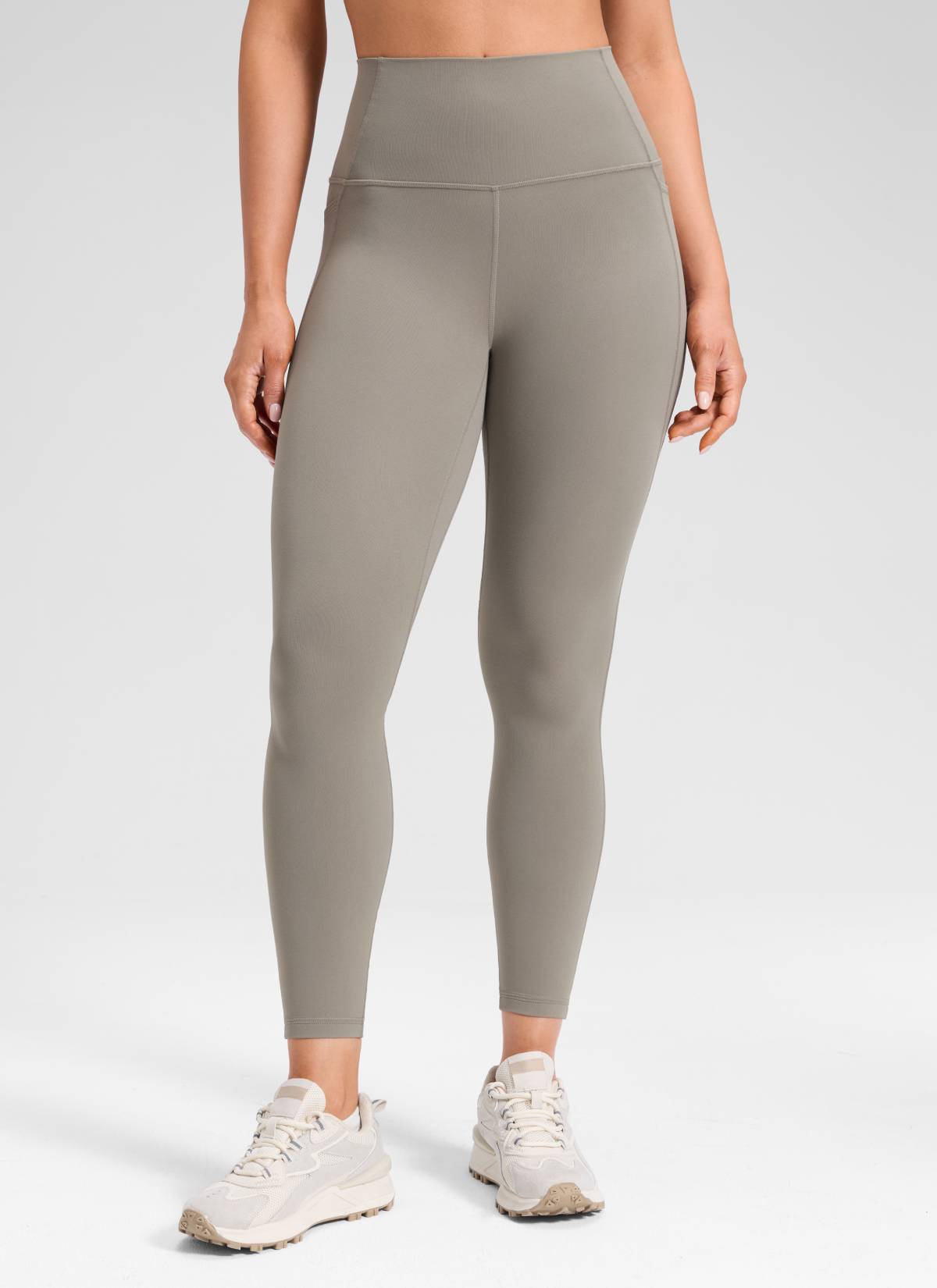 CRZ YOGA Quần legging nữ kiểu yoga dáng rộng, cạp cao, có túi kiểu “ Butterluxe ”, dài 25 inch, màu xám tro ấm