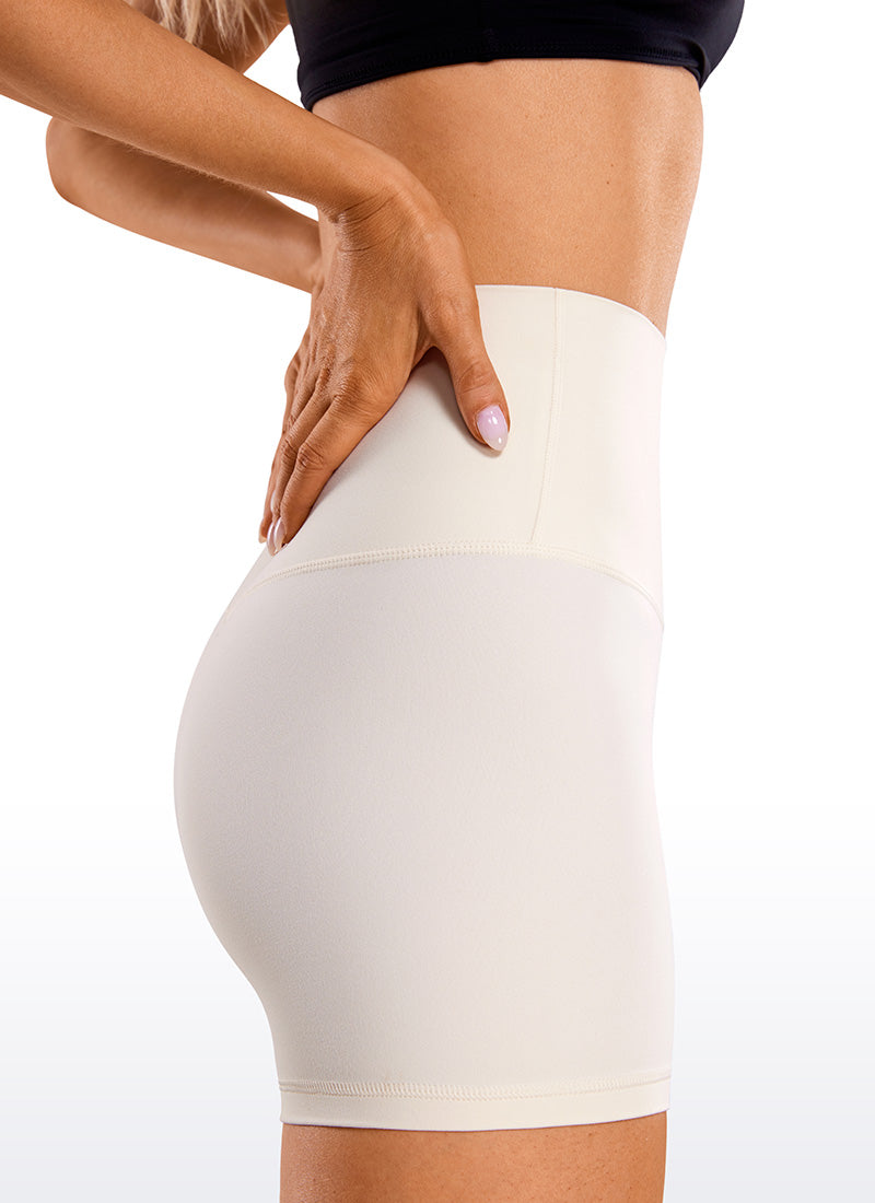 CRZ YOGA Quần short đạp xe cạp cao dành cho nữ Butterluxe 4'' Màu trắng và màu mơ
