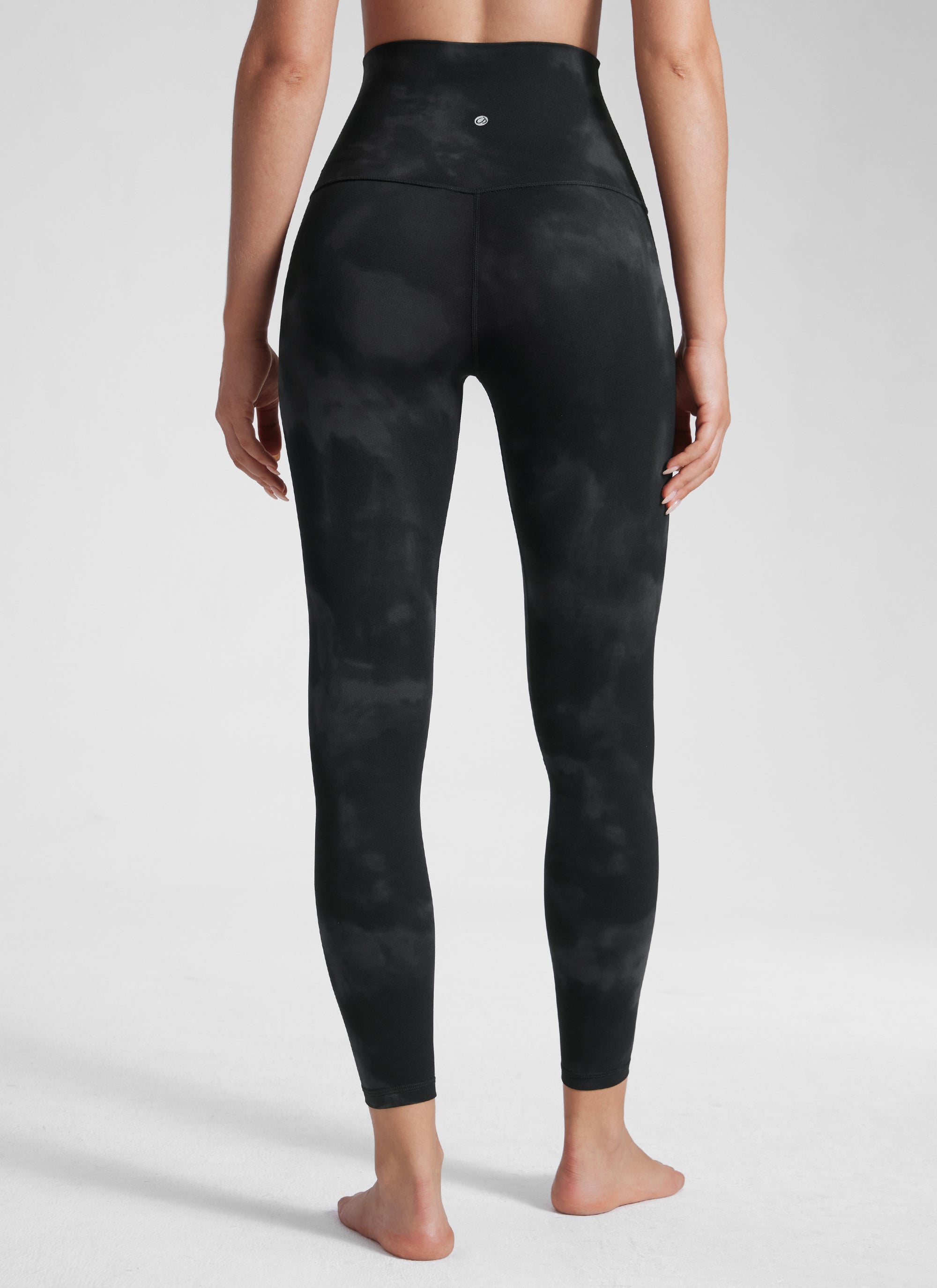 CRZ YOGA Ruang Istirehat Wanita Super Tinggi Butterluxe Legging Yoga 25'' Bunga Pewarna Hitam Ikat