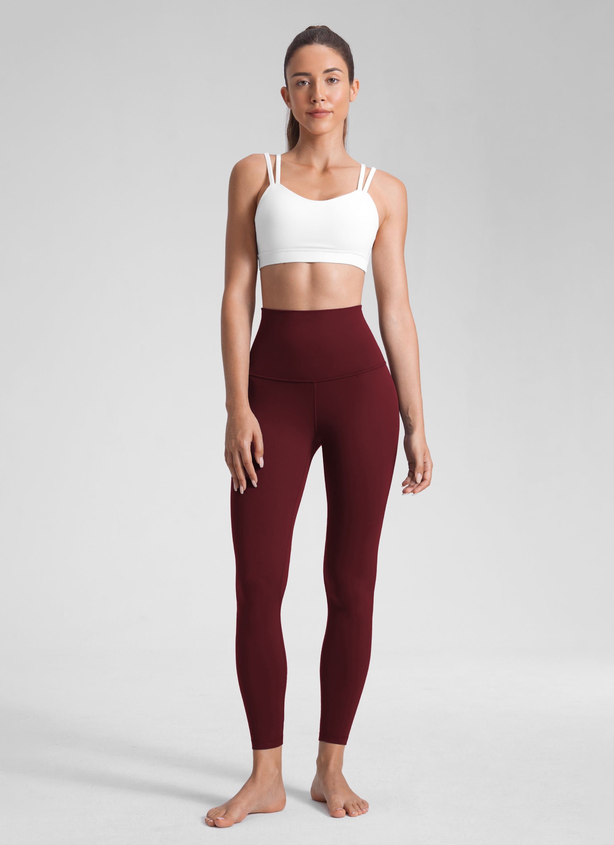 CRZ YOGA Ruang Istirehat Wanita Super Tinggi Butterluxe Legging Yoga Merlot Merah 25''