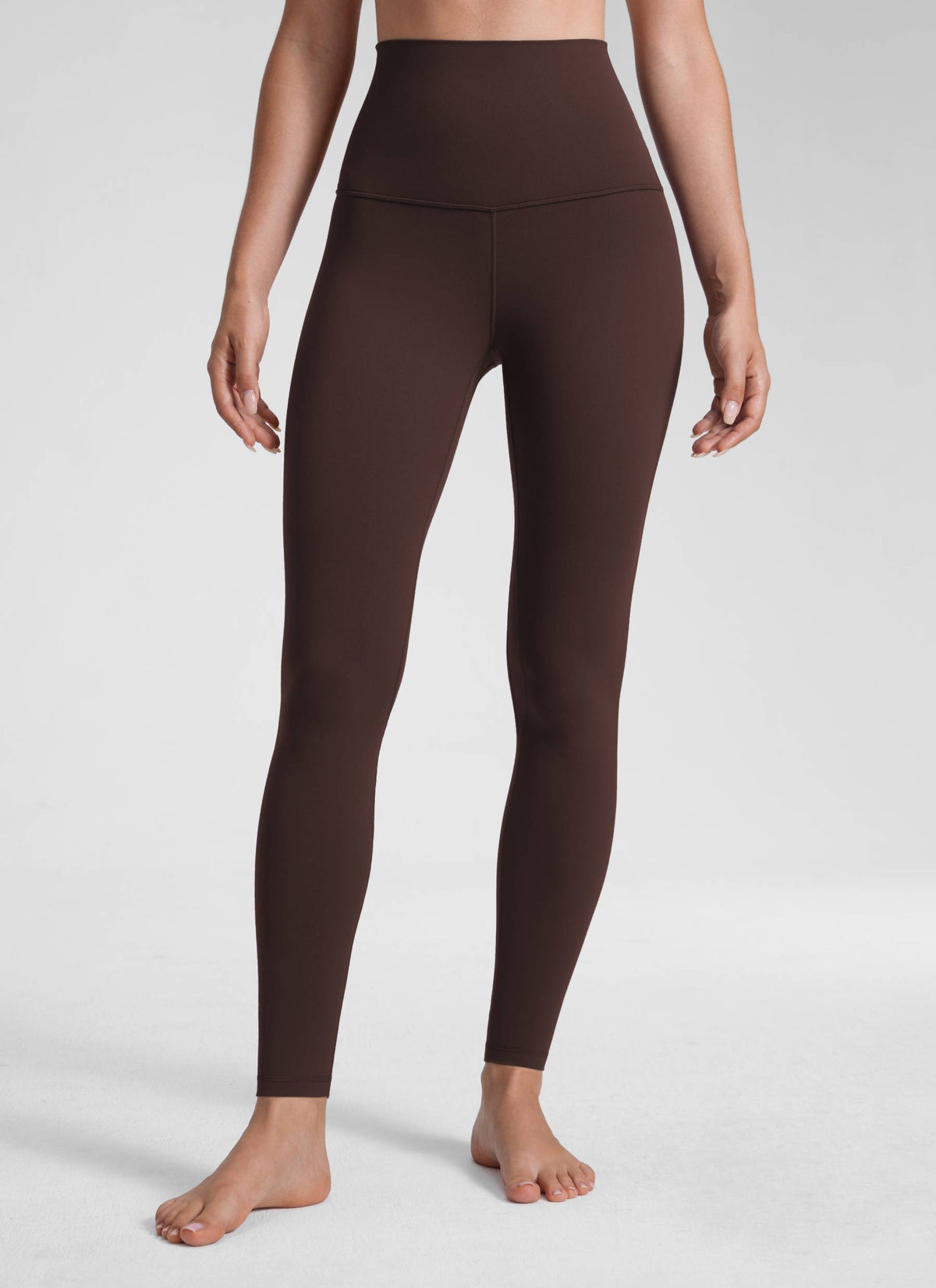 CRZ YOGA Women's Yoga Super High Waist Butterluxe Yoga Leggings 28'' Hot Fudge Brown @model_info:Malisa