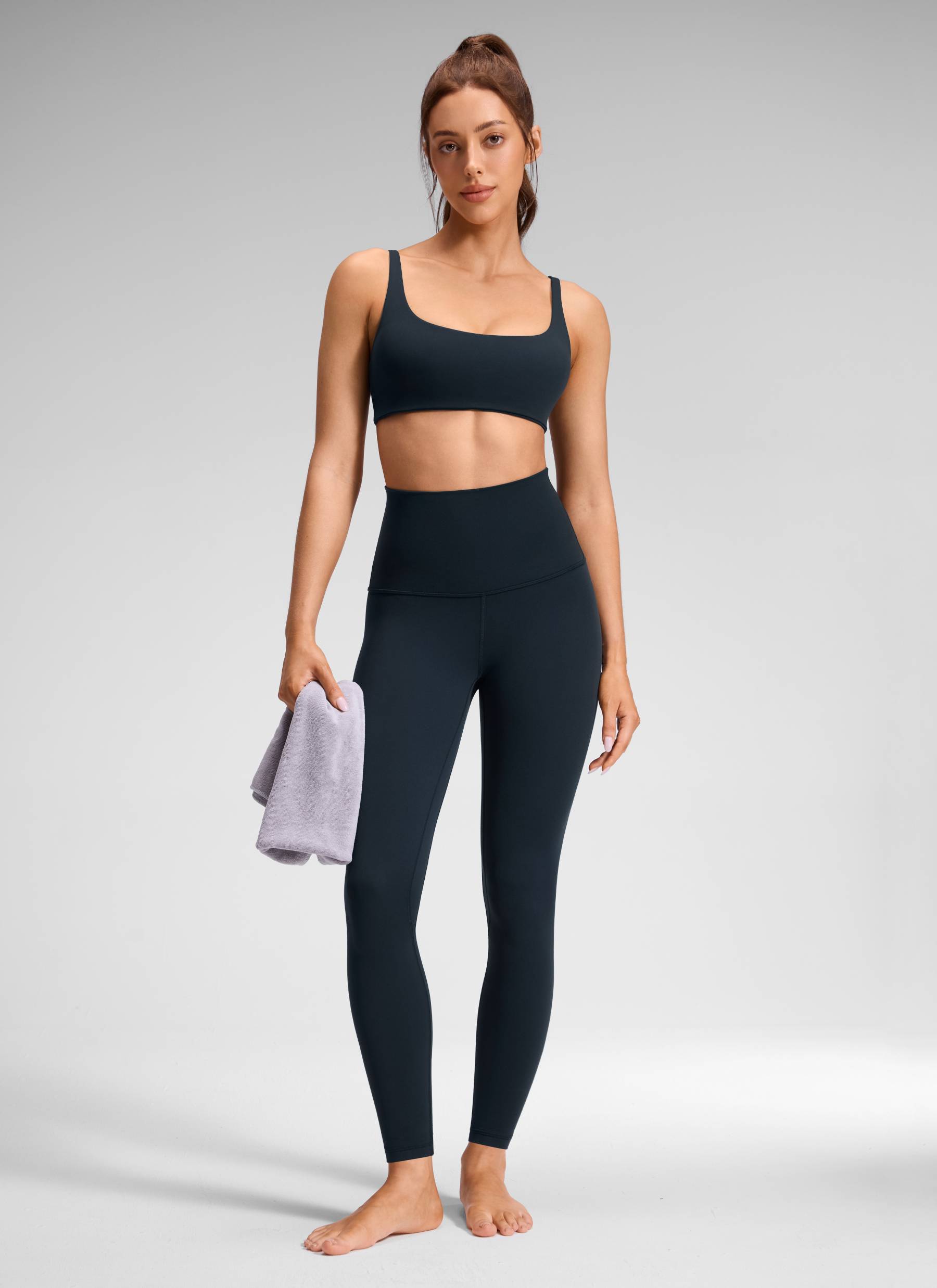 CRZ YOGA Women's Yoga Super High Waist Butterluxe Yoga Leggings 28'' True Navy