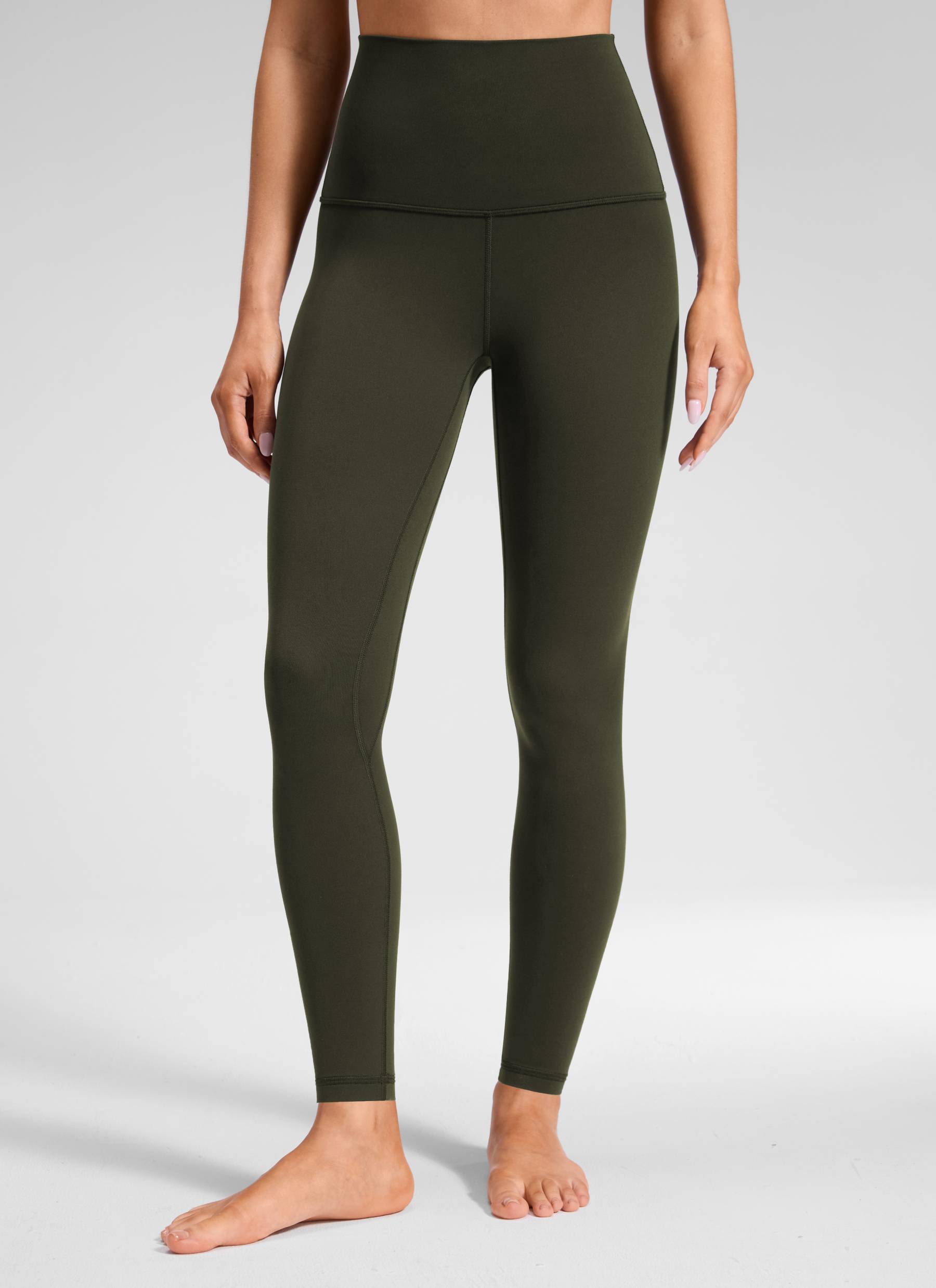 CRZ YOGA Women's Yoga Super High Waist Butterluxe Yoga Leggings 28'' Olive Green