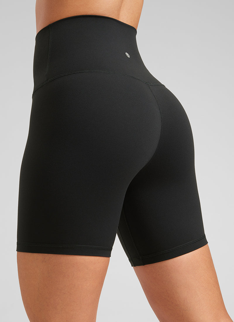 CRZ YOGA Yoga Wanita Pinggang Super Tinggi Butterluxe Seluar pendek 6'' Hitam