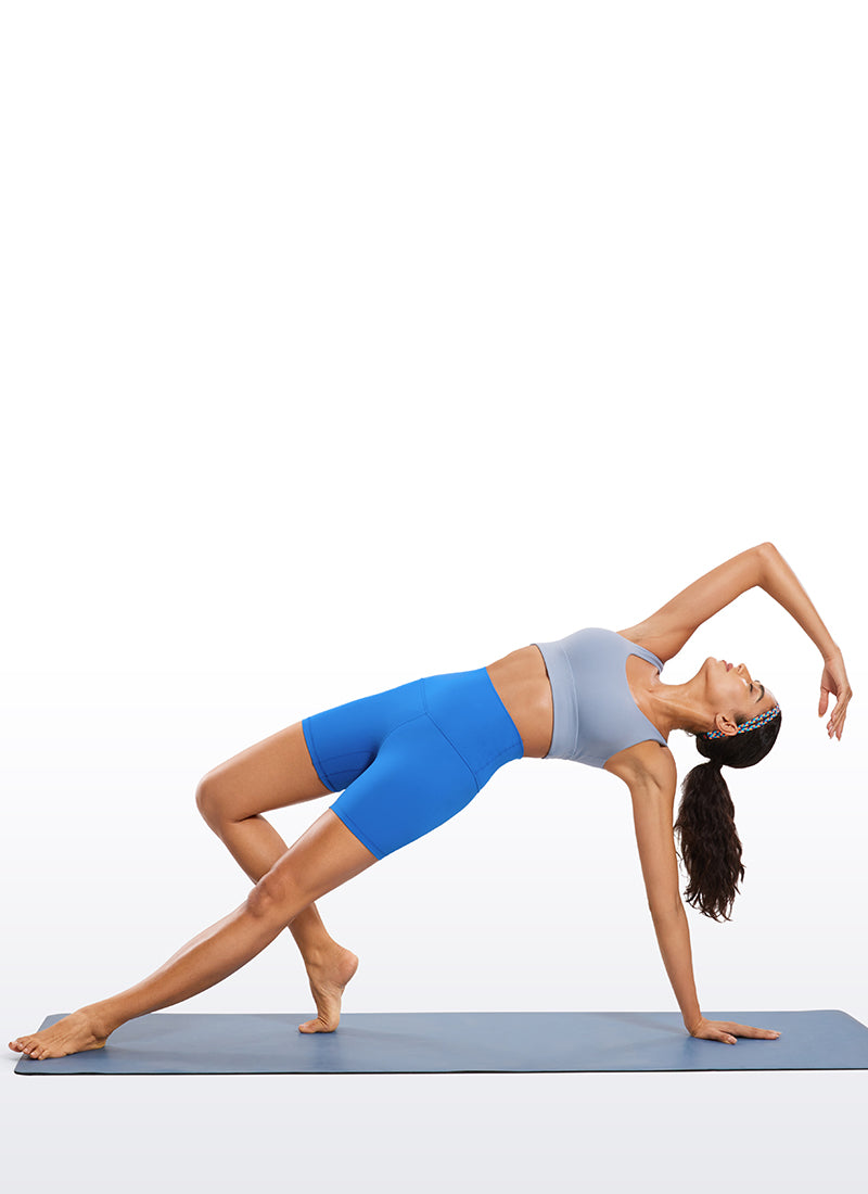 CRZ YOGA Yoga Wanita Pinggang Super Tinggi Butterluxe Seluar Pendek 6'' Biru Berkilau