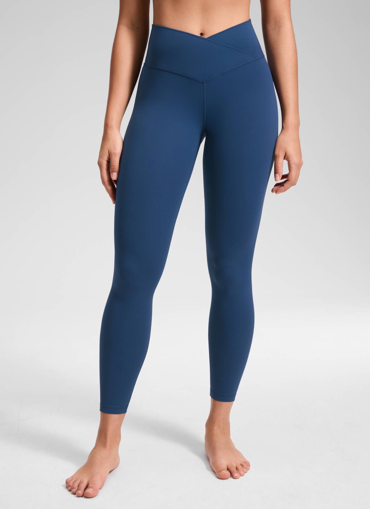 CRZ YOGA Wanita Bertingkat Tinggi Butterluxe Legging Yoga 25'' Pinggang Silang V Tentera Laut Perancis