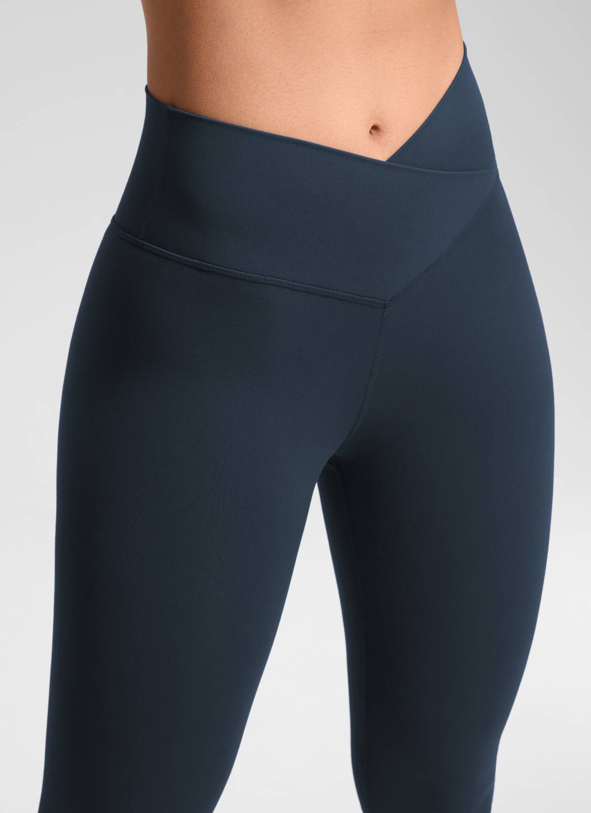 CRZ YOGA Wanita Bertingkat Tinggi Butterluxe Legging Yoga 25'' Pinggang Silang V Biru Tulen