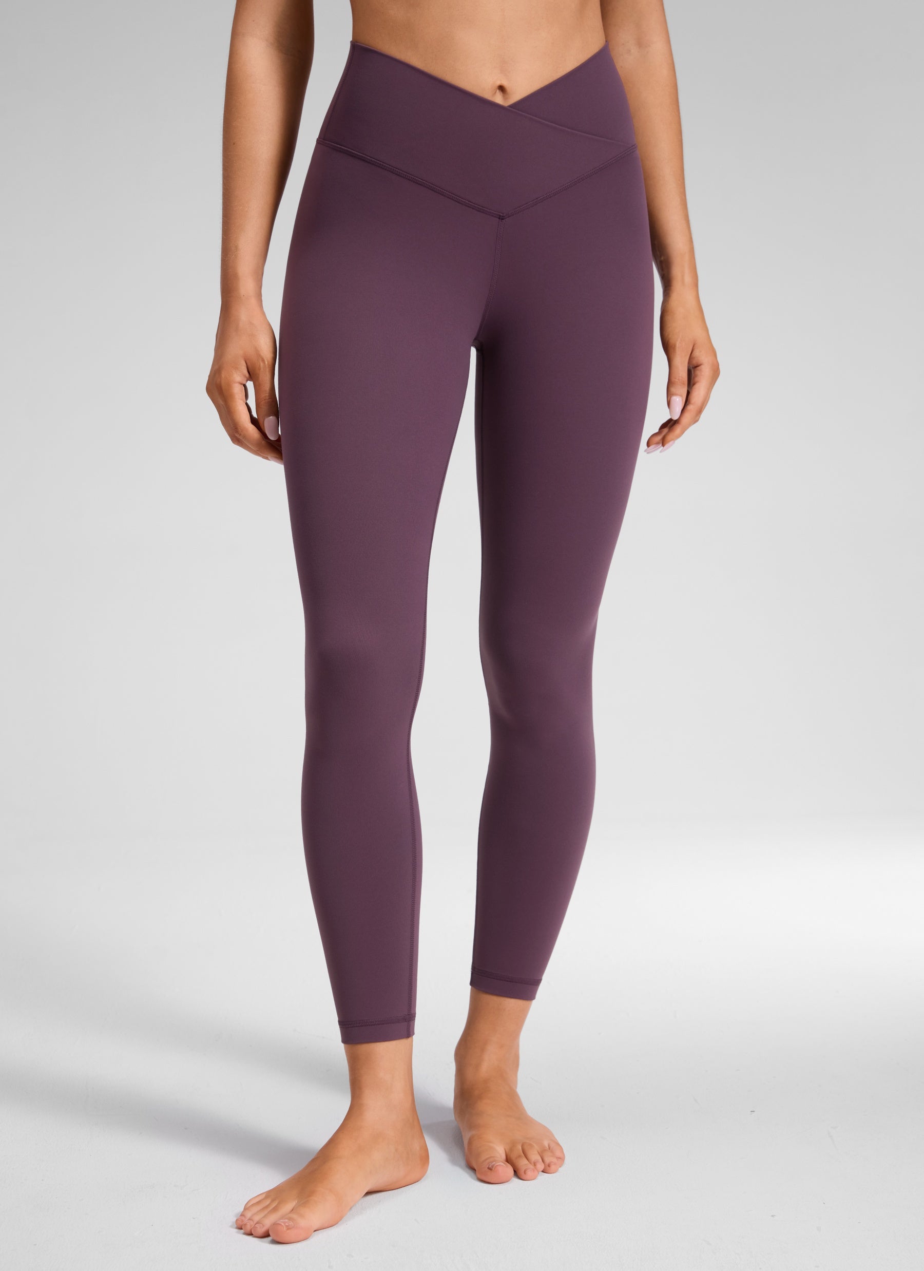 CRZ YOGA Wanita Bertingkat Tinggi Butterluxe Legging Yoga 25'' V Pinggang Silang Grape Thistle Ungu