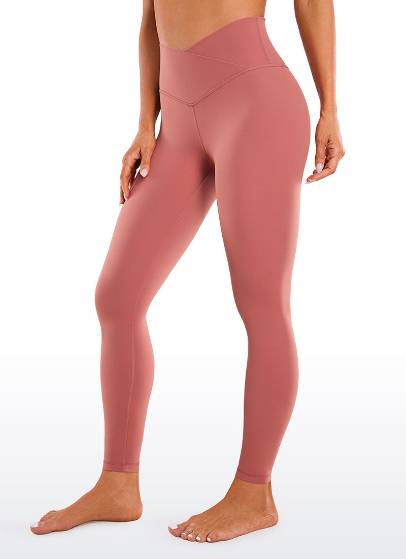 CRZ YOGA Quần legging yoga nữ cạp cao kiểu " Butterluxe " 28'' với đường viền eo hình chữ V chéo - Màu Briar Rose