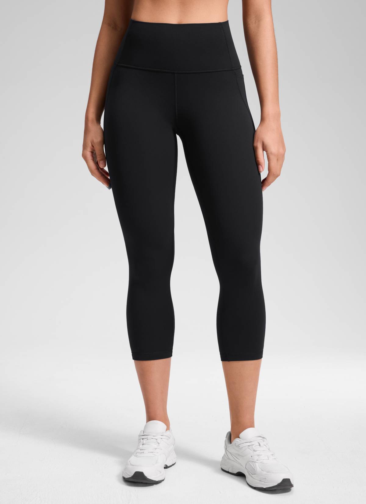 CRZ YOGA Yoga Tinggi Wanita Butterluxe Capri dengan Poket 21'' Hitam