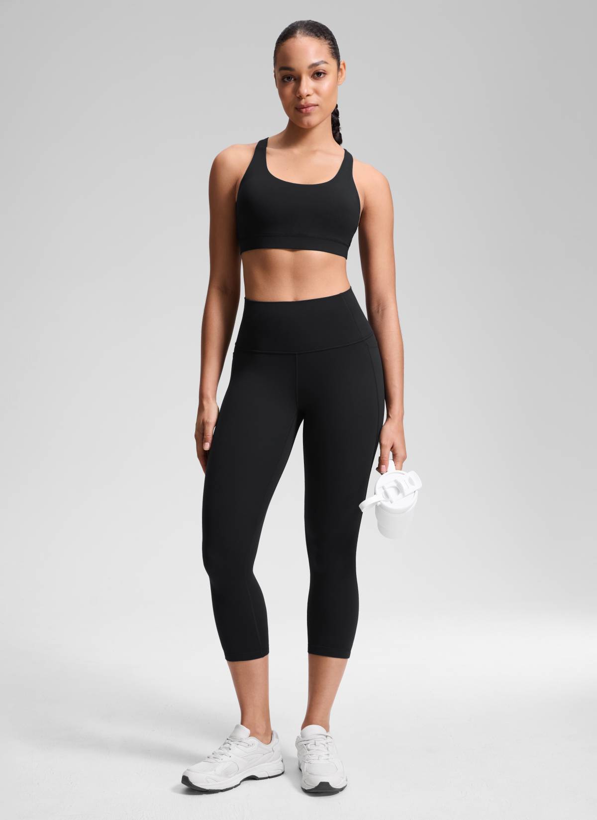 CRZ YOGA Yoga Tinggi Wanita Butterluxe Capri dengan Poket 21'' Hitam