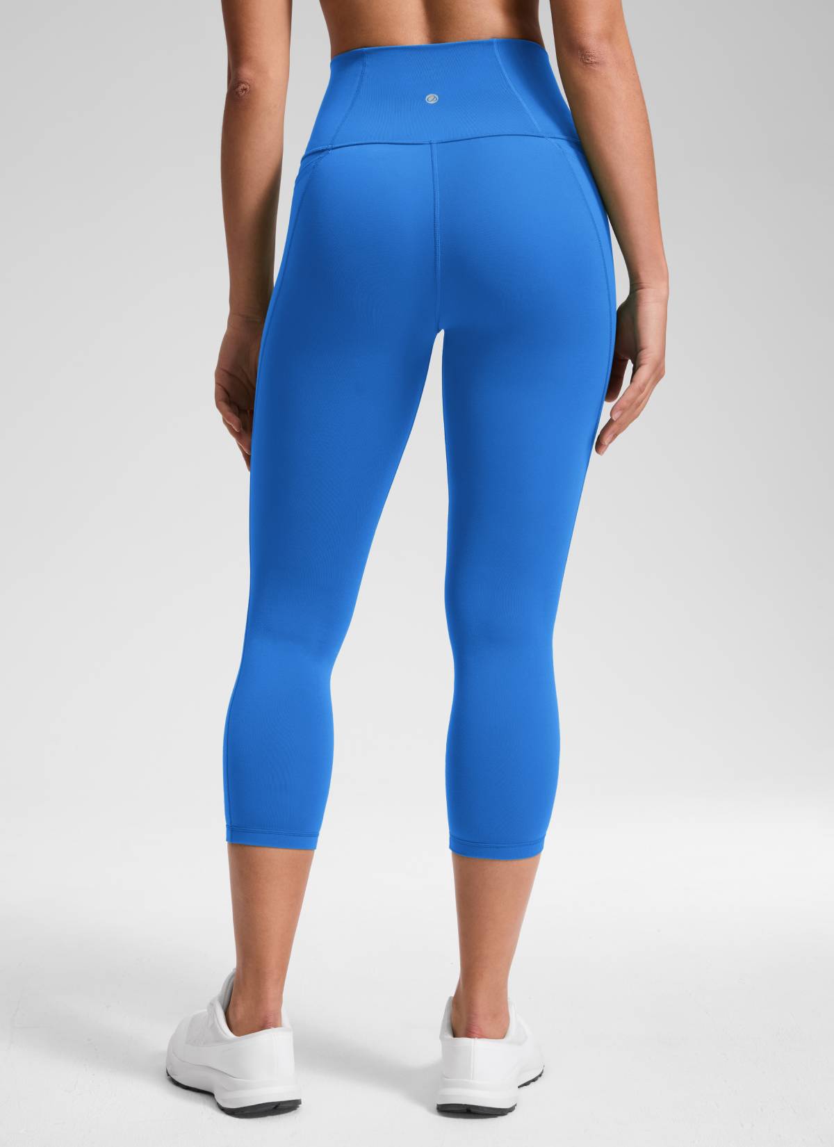 CRZ YOGA Yoga Tinggi Wanita Butterluxe Capri dengan Poket 21'' Biru Berkilau