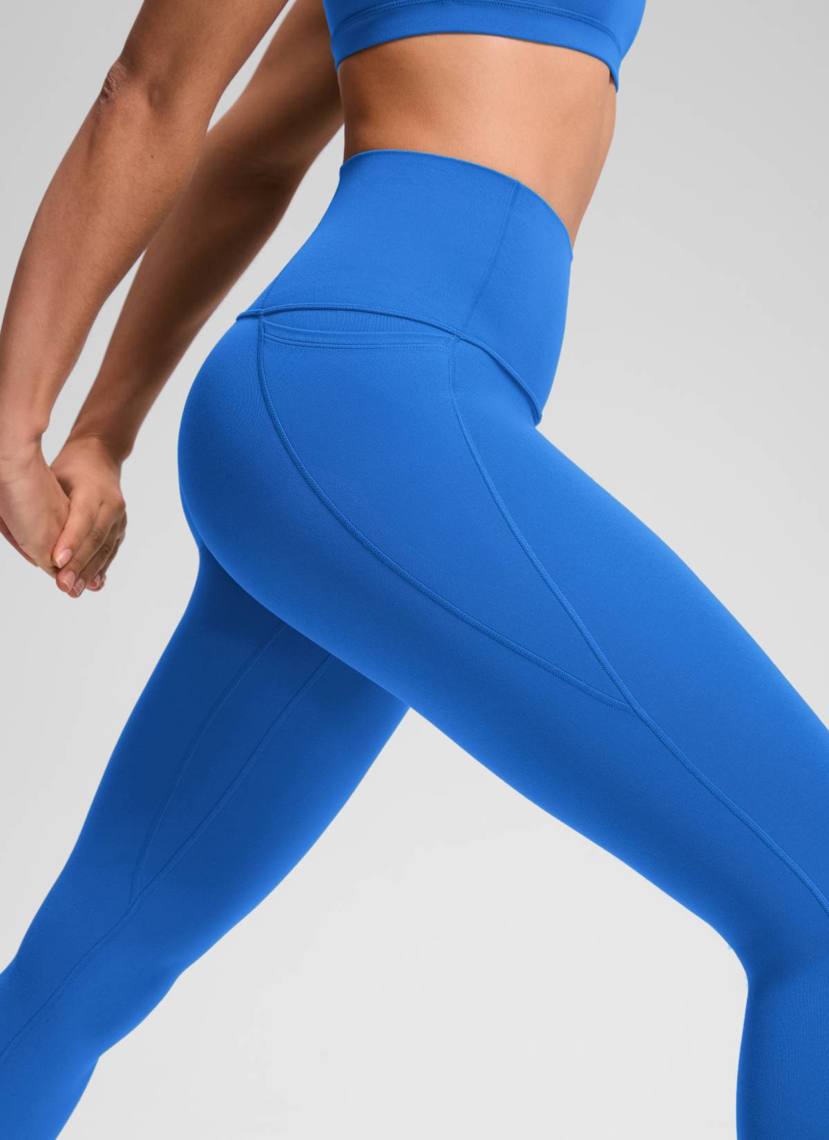 CRZ YOGA Yoga Tinggi Wanita Butterluxe Capri dengan Poket 21'' Biru Berkilau