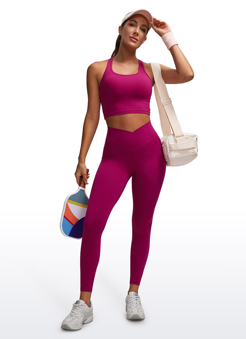 CRZ YOGA Butterluxe Womens Crossover Waist Leggings with Pockets 25