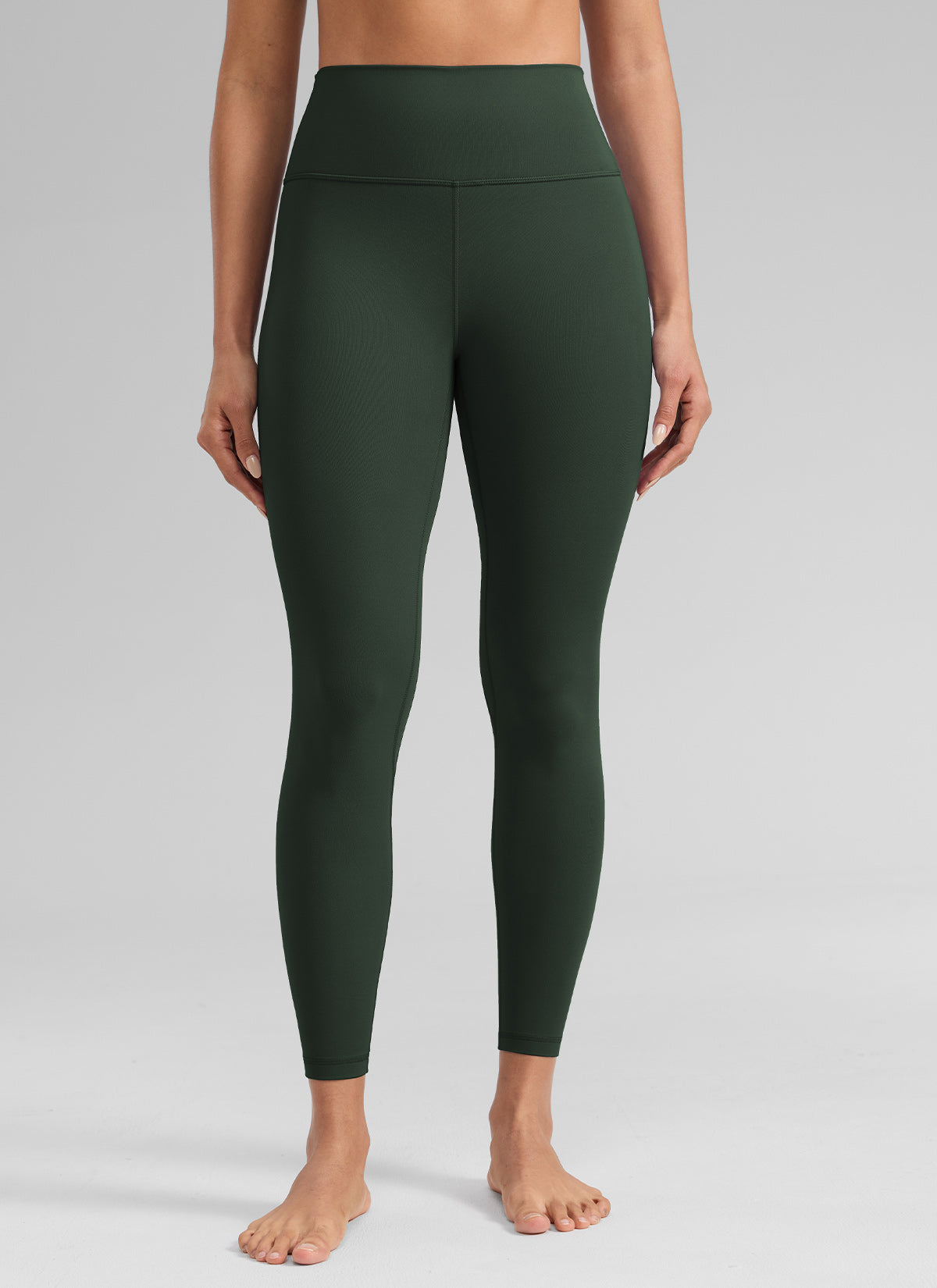 CRZ YOGA เลกกิ้งออกกำลังกายโยคะเอวสูง Butterlift สำหรับผู้หญิง 64 ซม. สีเขียว Legend