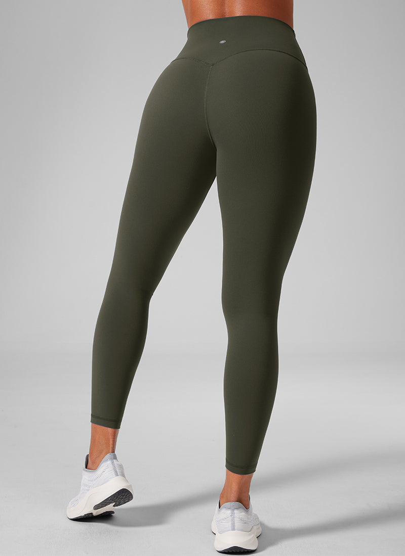 CRZ YOGA Pambabaeng Pag-eehersisyo Mataas na Pagtaas Butterlift Yoga Leggings 25'' Olive Green